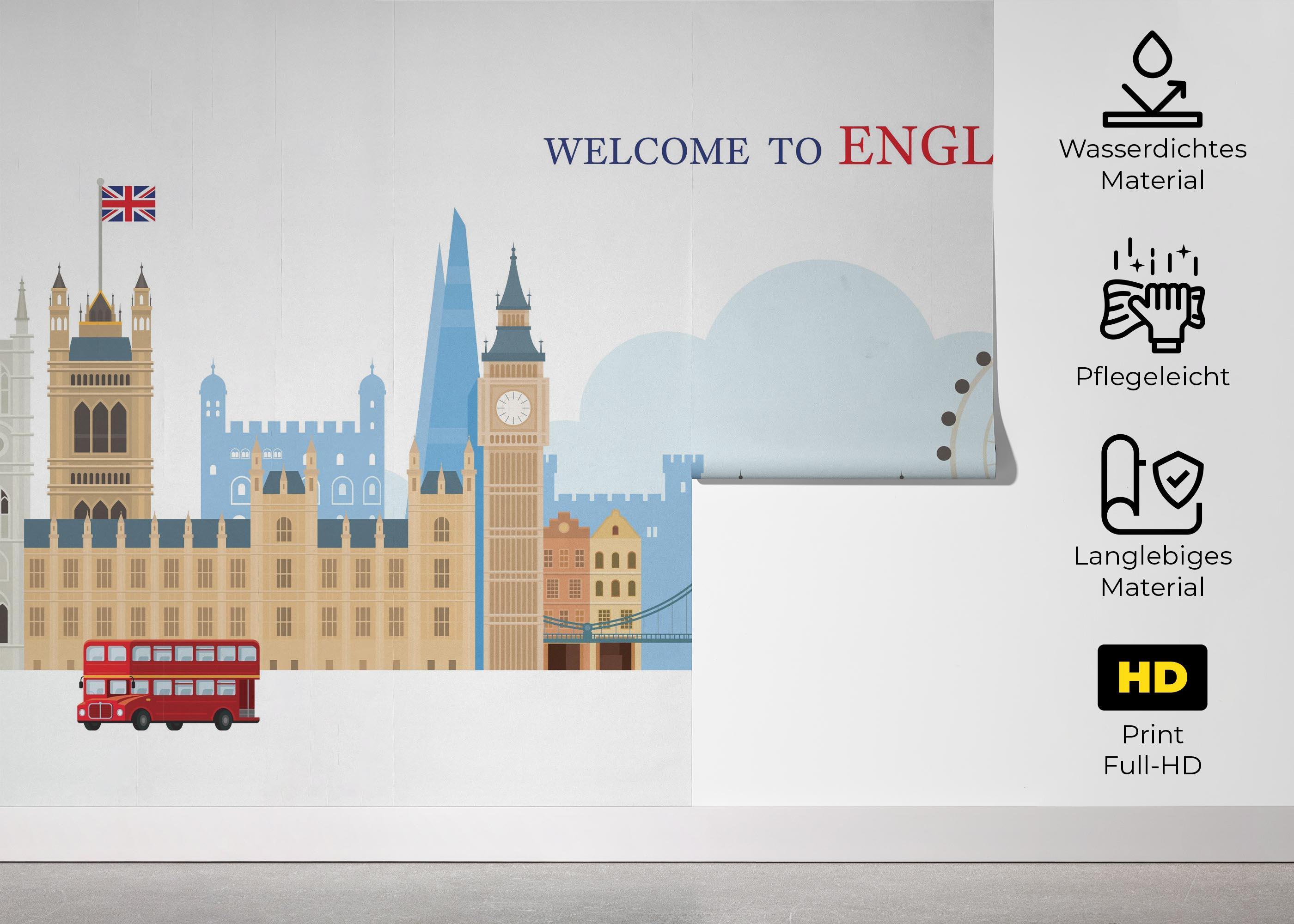 Fototapete England Welcome mockup 5
