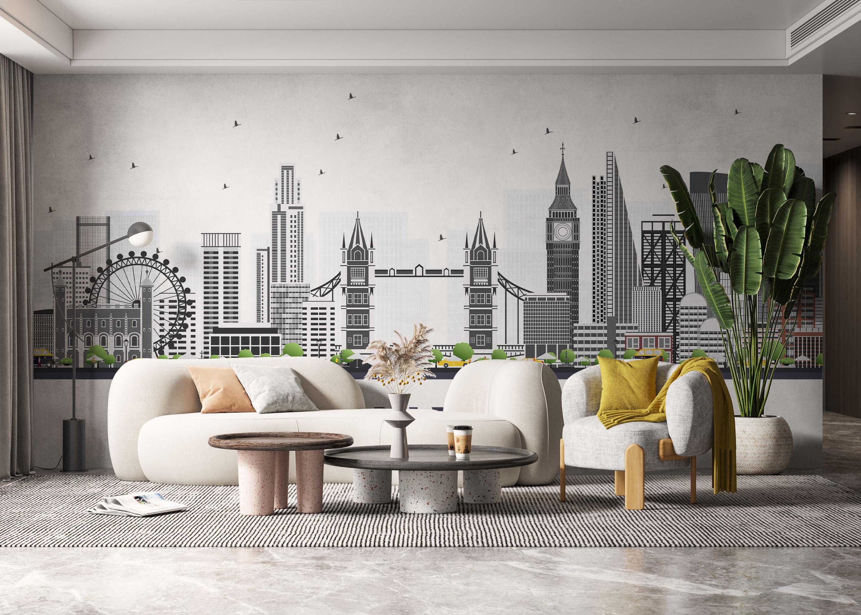 Fototapete Grey Building London mockup 6