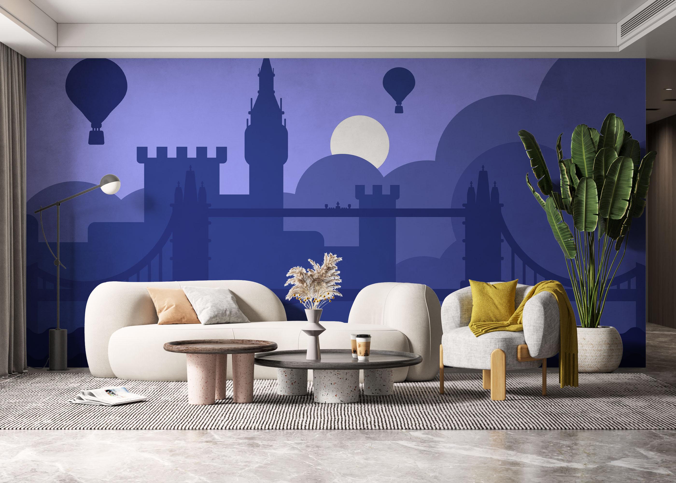 Fototapete Purple Night London mockup 6