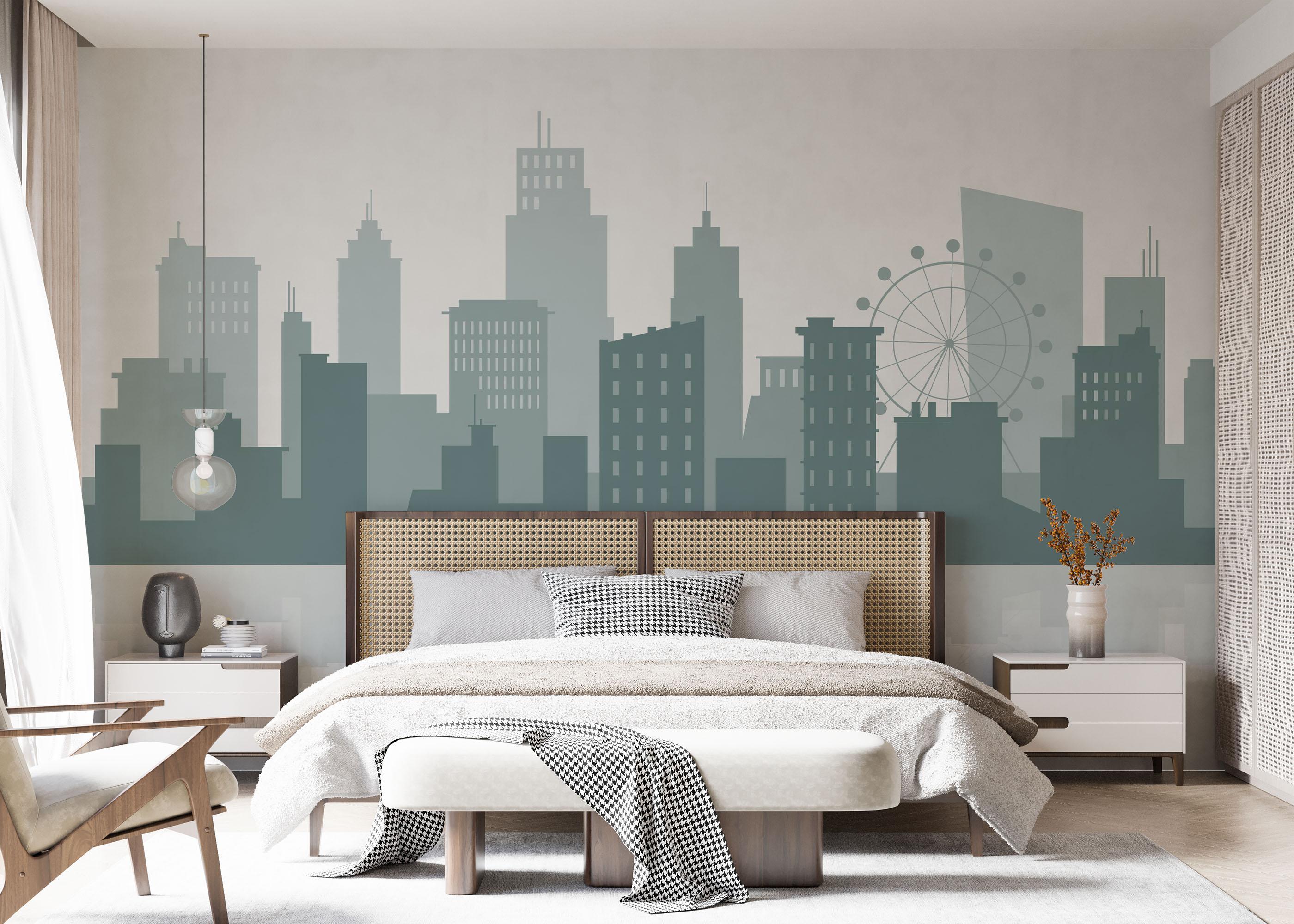 Fototapete Blue Color Nyc mockup 7