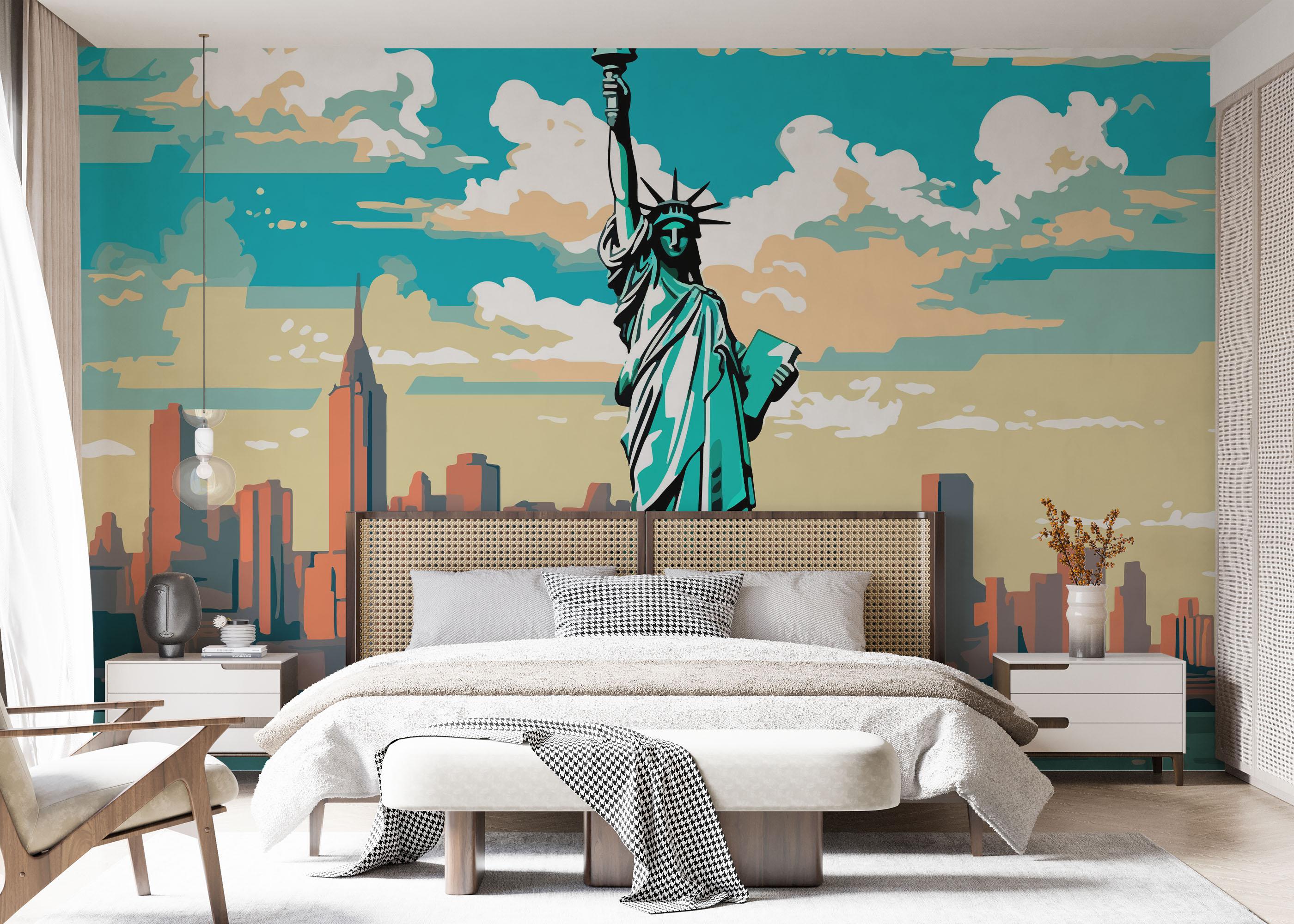 Fototapete Liberty Statue Cartoon mockup 7