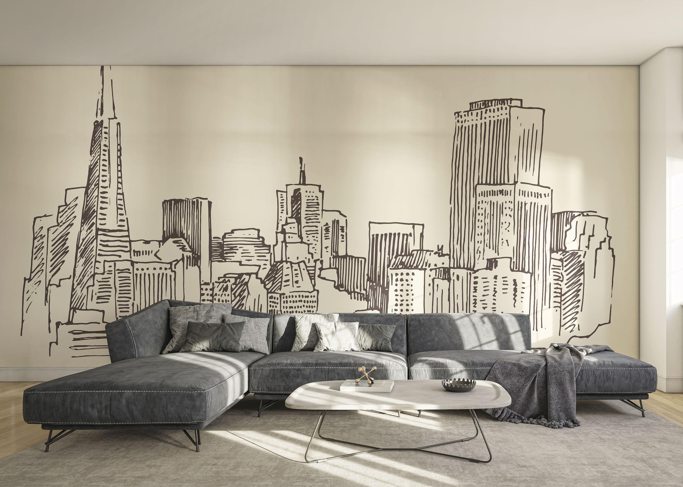 Fototapete Brown Cream Sketch mockup 0