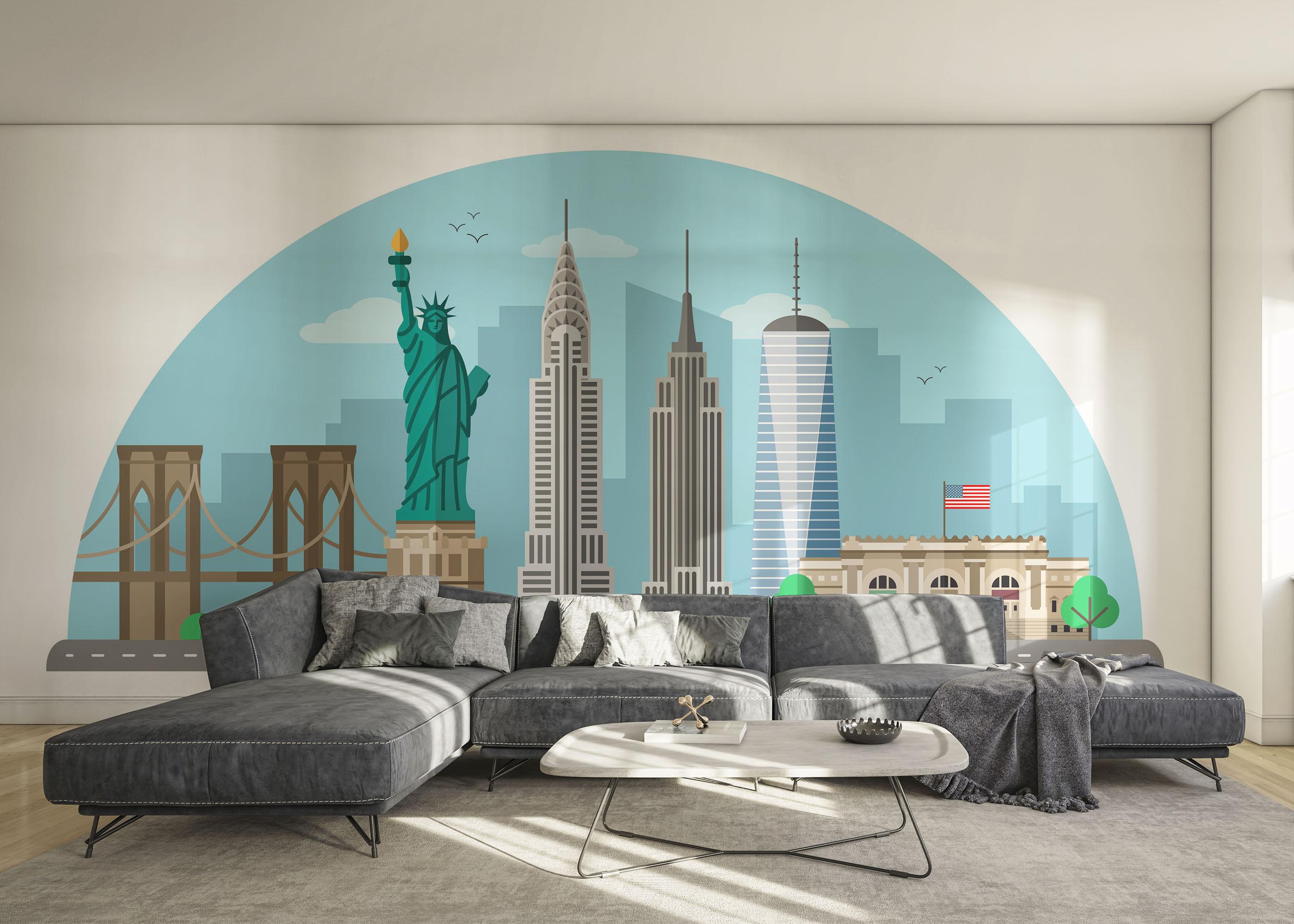 Fototapete Circle New York mockup 0