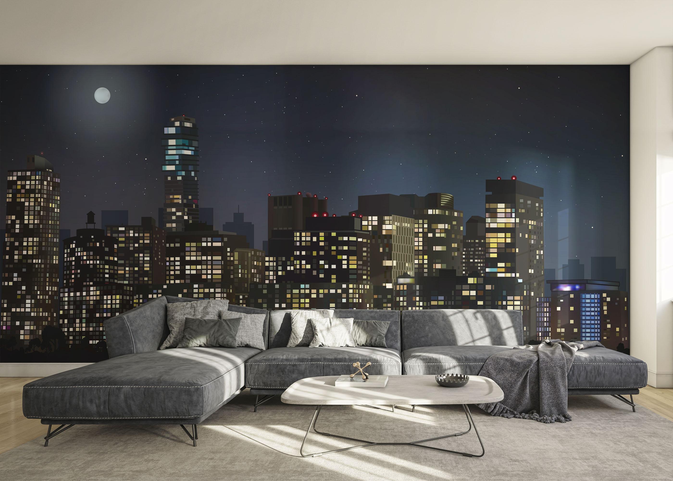 Fototapete City Night Building mockup 0