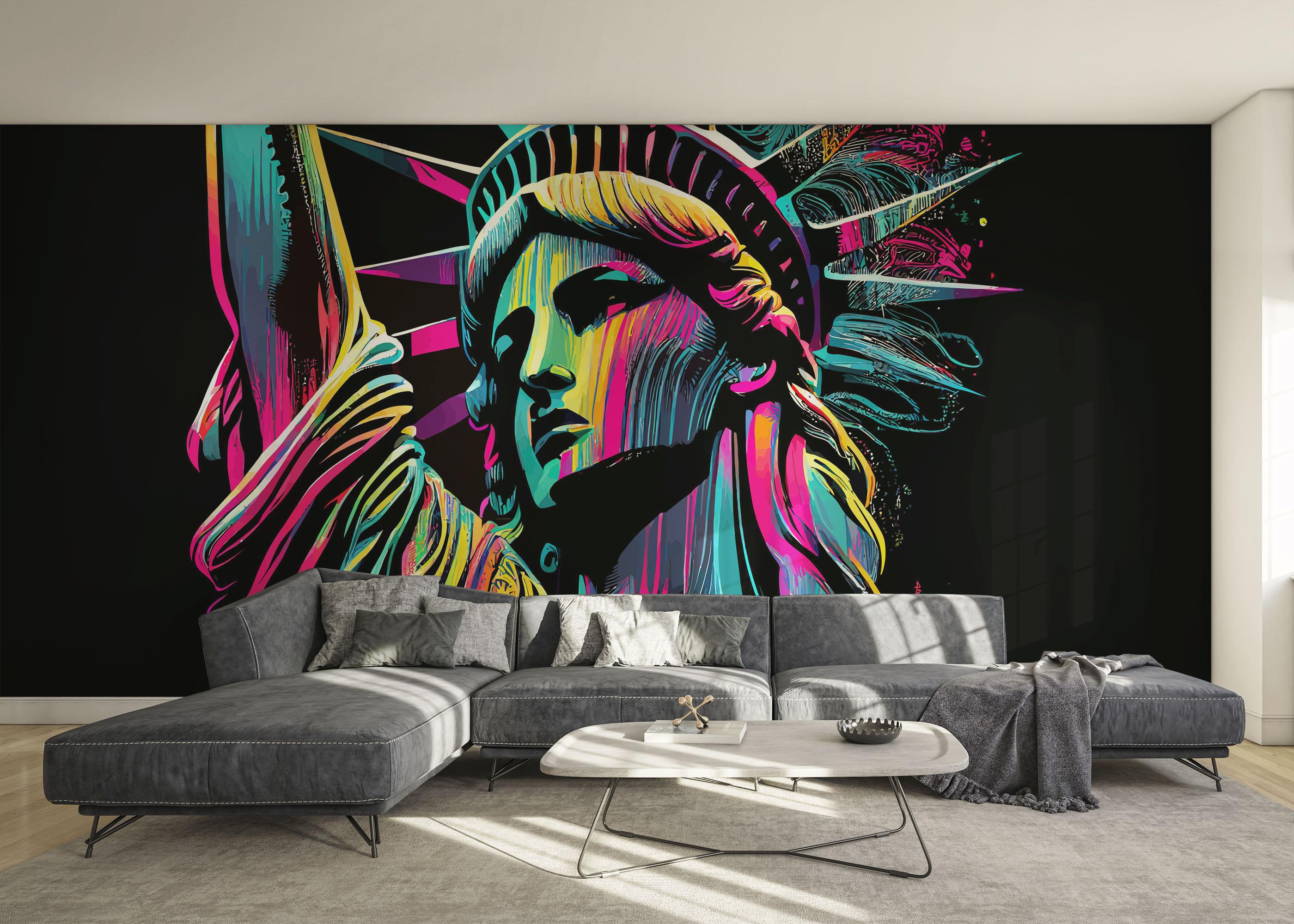 Fototapete Colorful Liberty Statue mockup 0