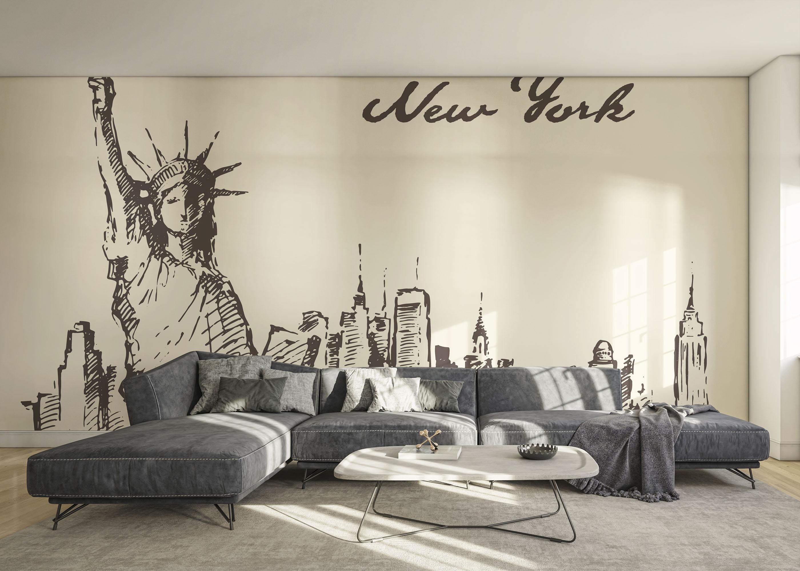 Fototapete Cream New York mockup 0
