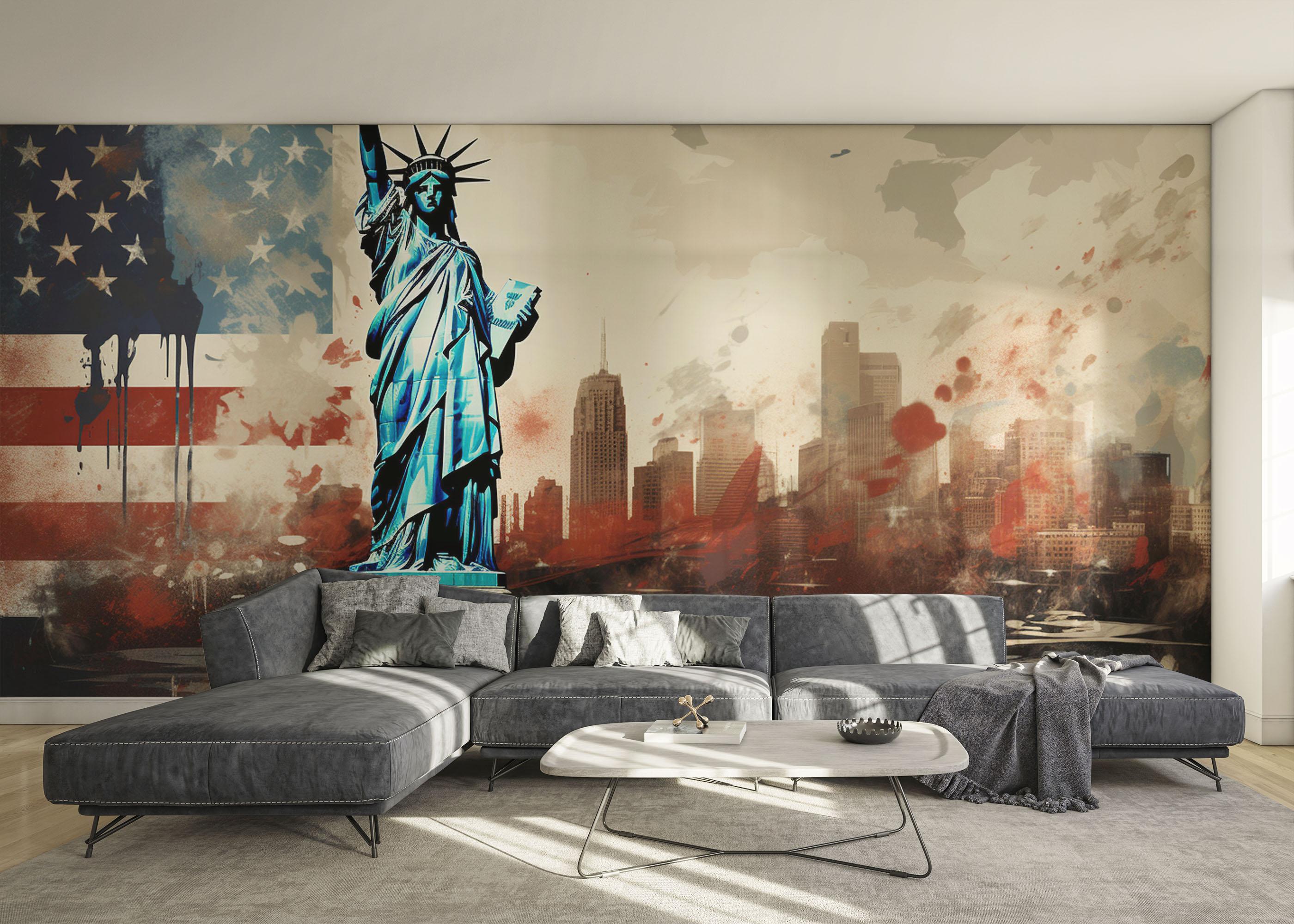 Fototapete United States Statue mockup 0