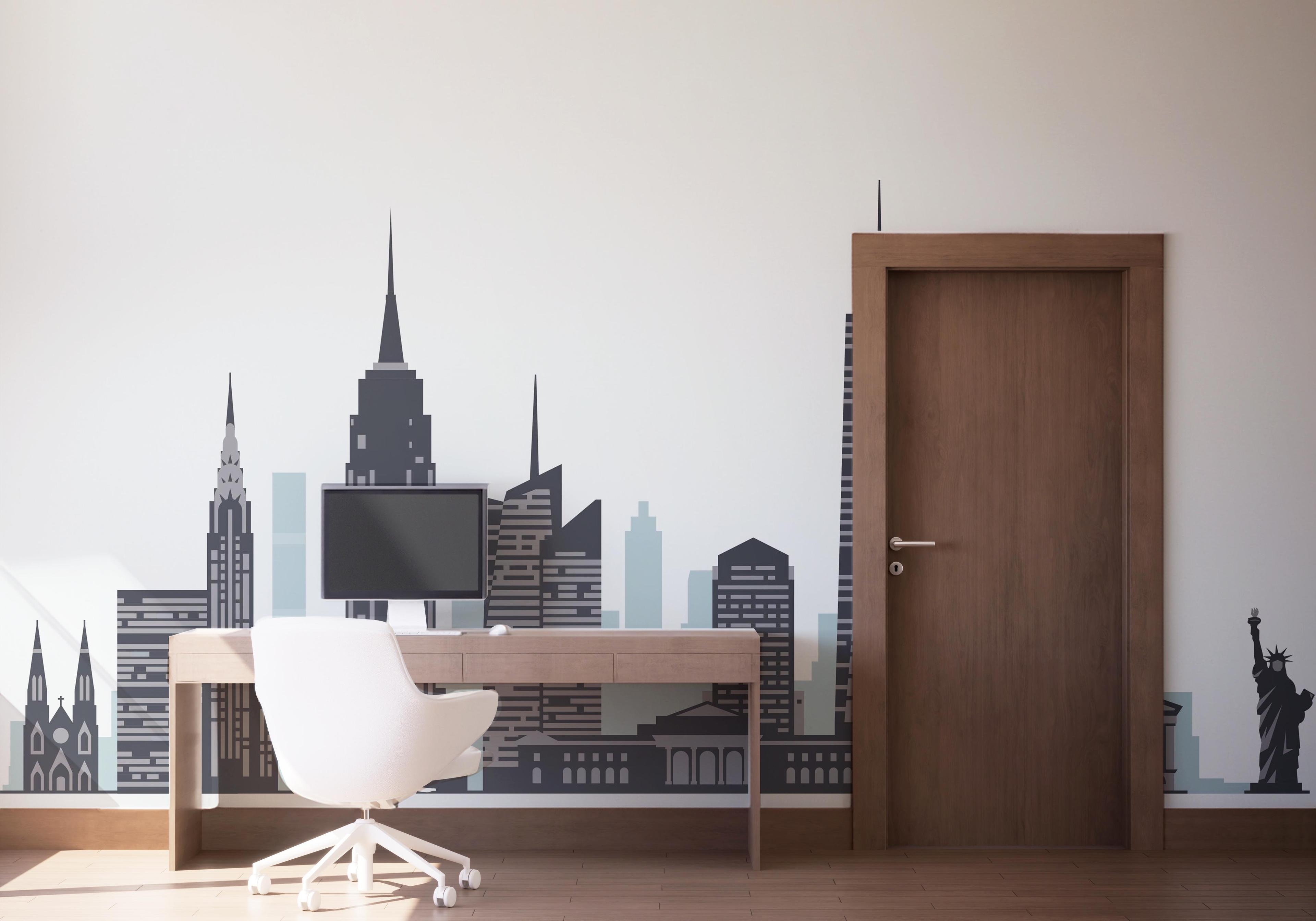 Fototapete Blue Grey New York mockup 1