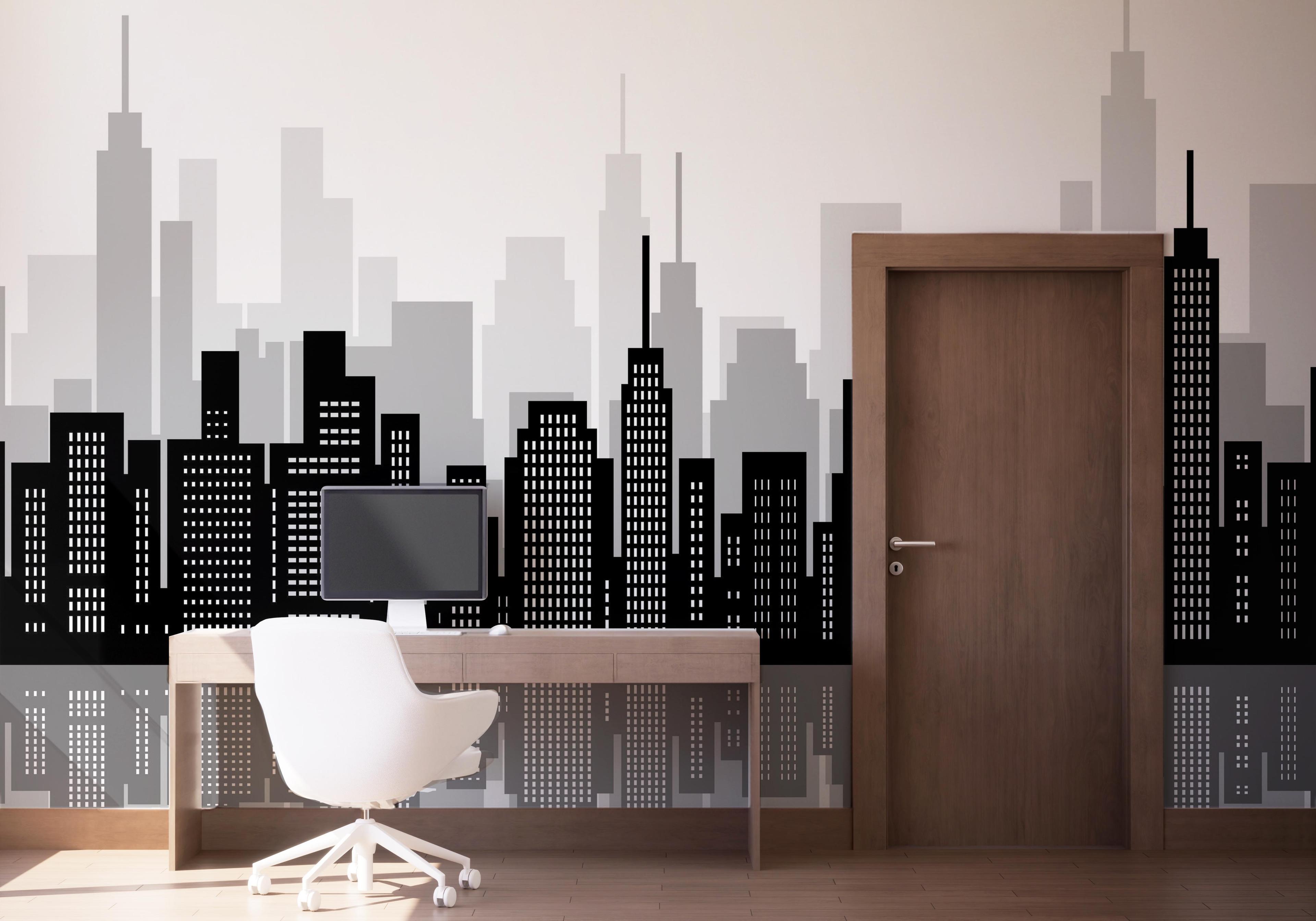 Fototapete Buildings River mockup 1