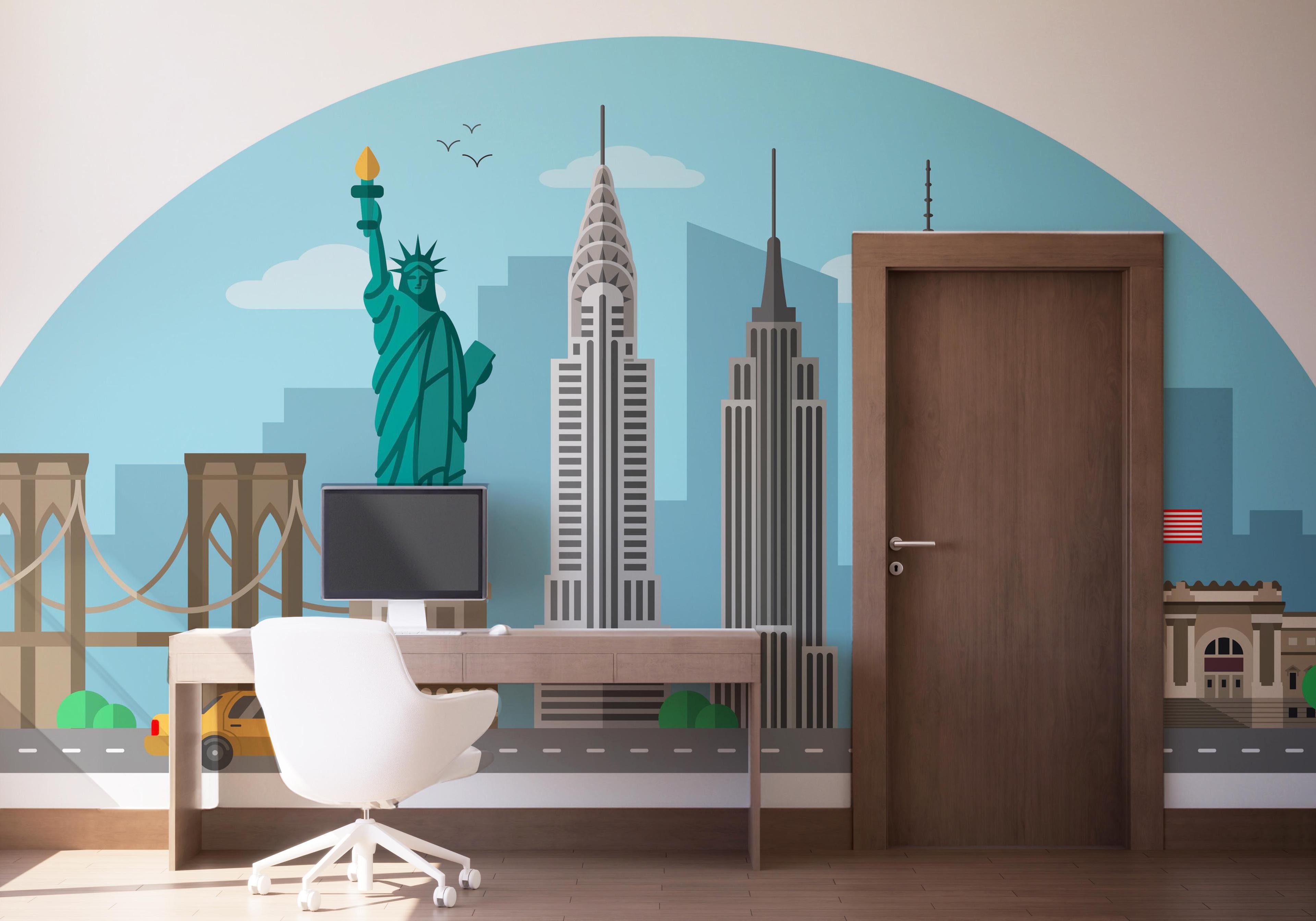 Fototapete Circle New York mockup 1