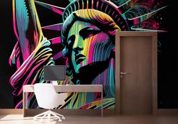 Colorful Liberty Statue mockup 1