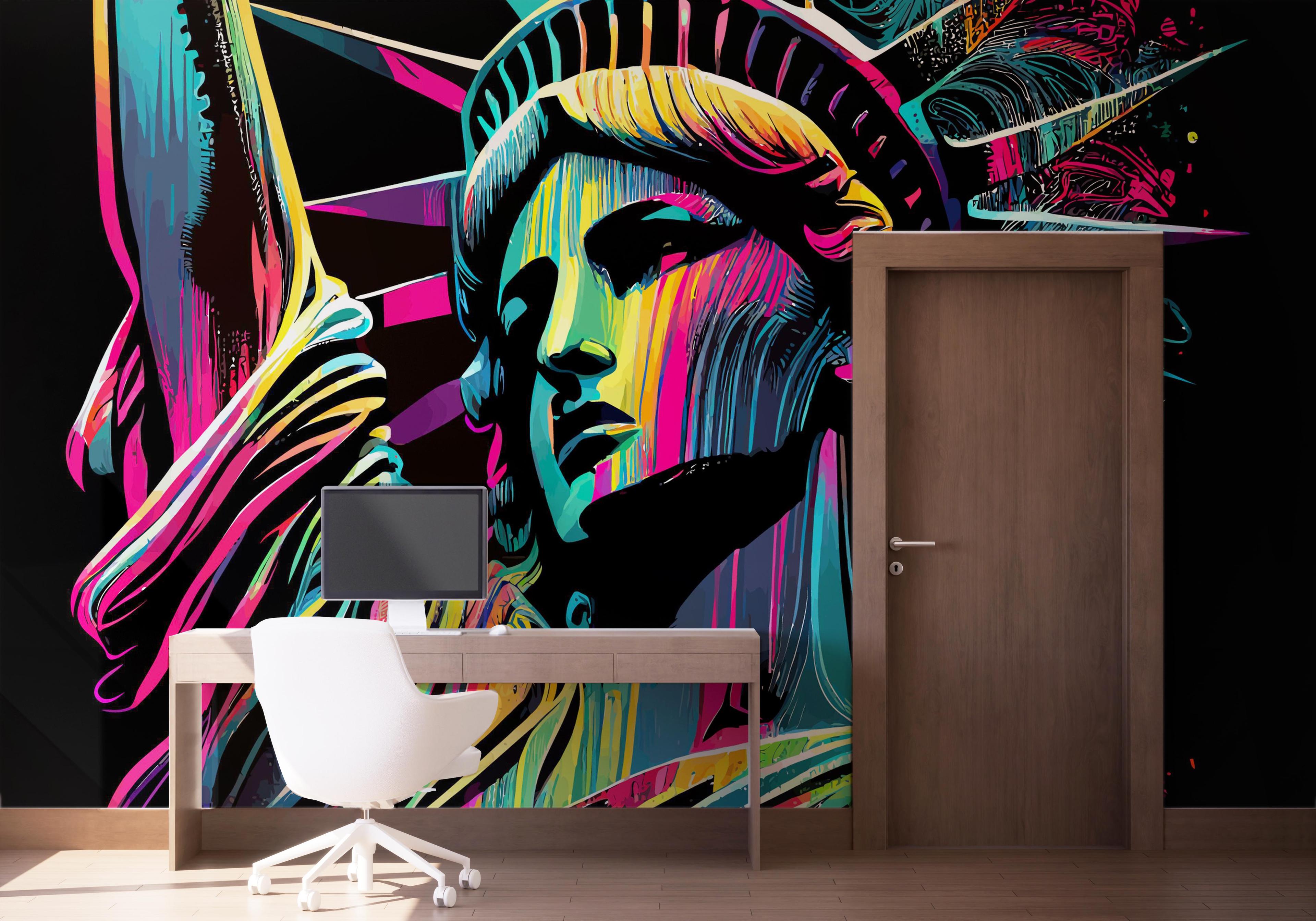 Fototapete Colorful Liberty Statue mockup 1