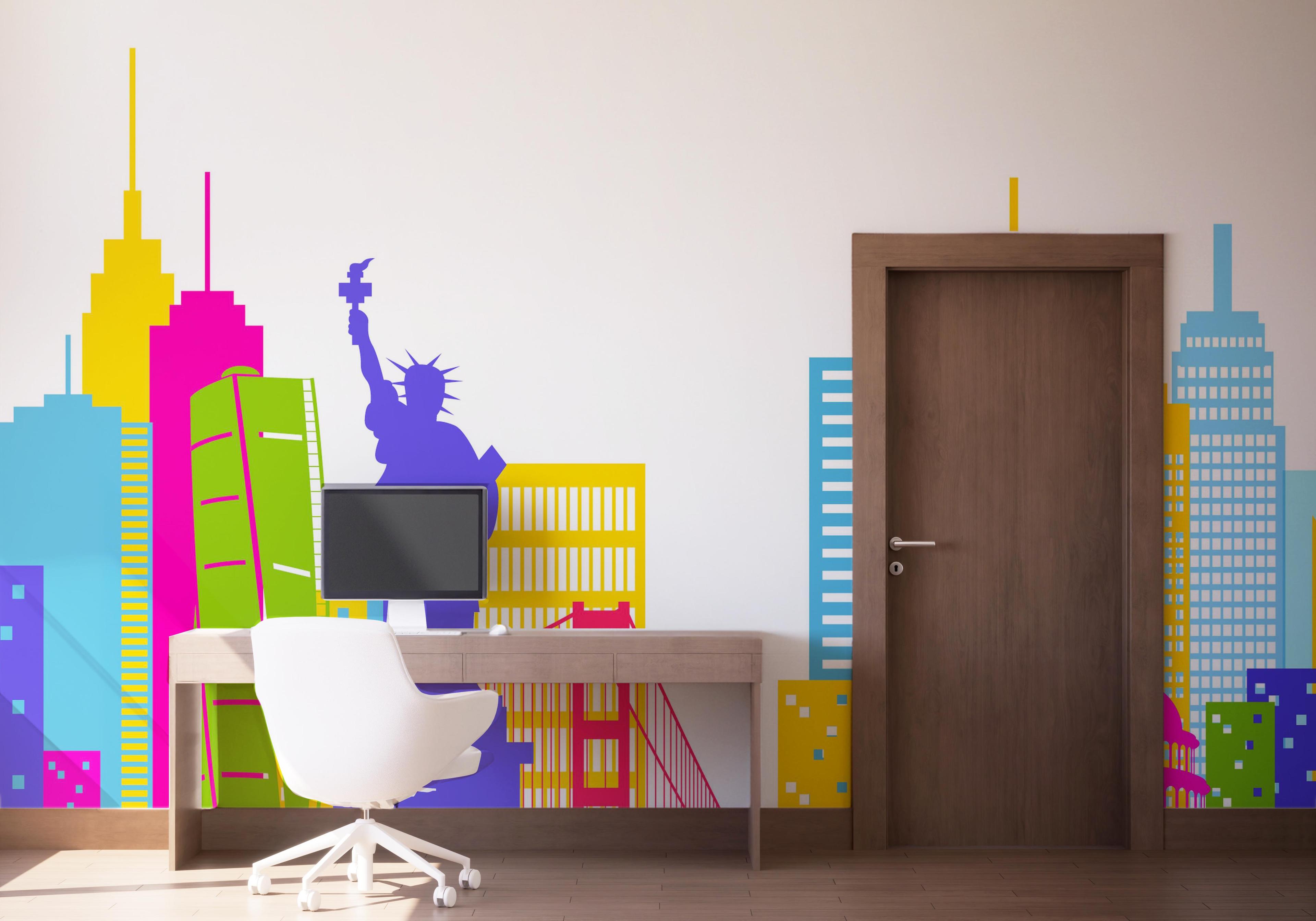 Fototapete Colorful Nyc mockup 1