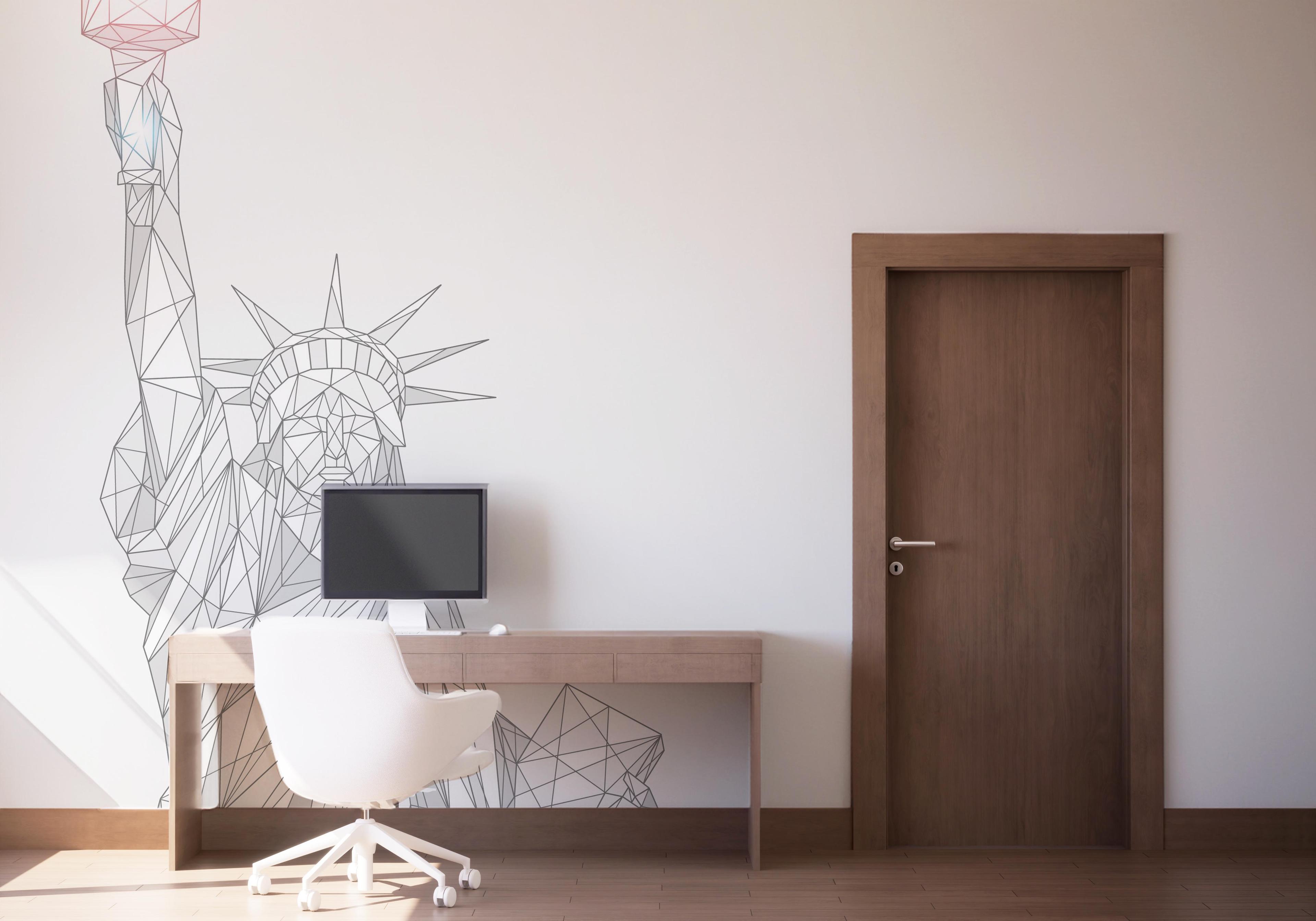 Fototapete Liberty Line Statue mockup 1