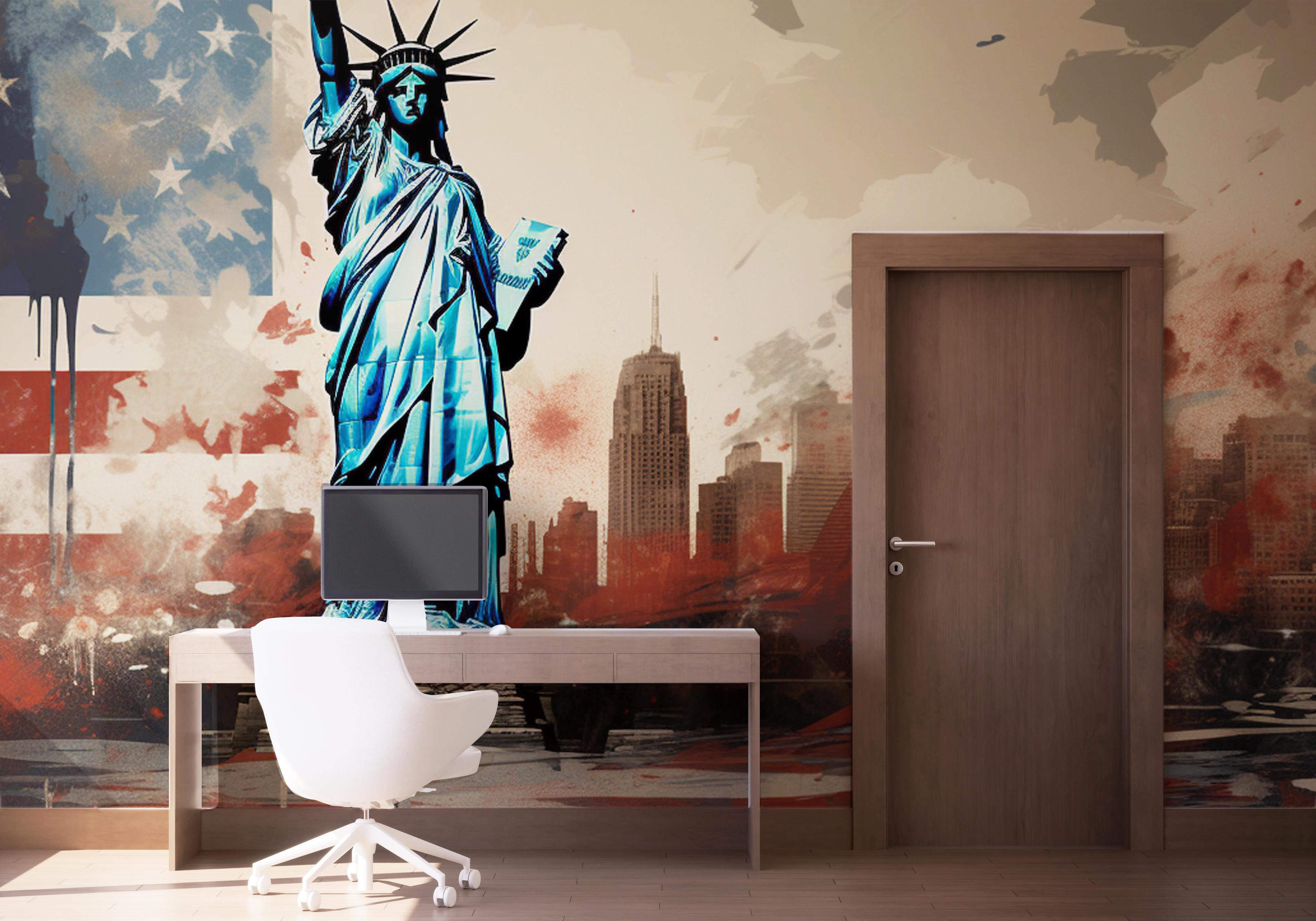 Fototapete United States Statue mockup 1
