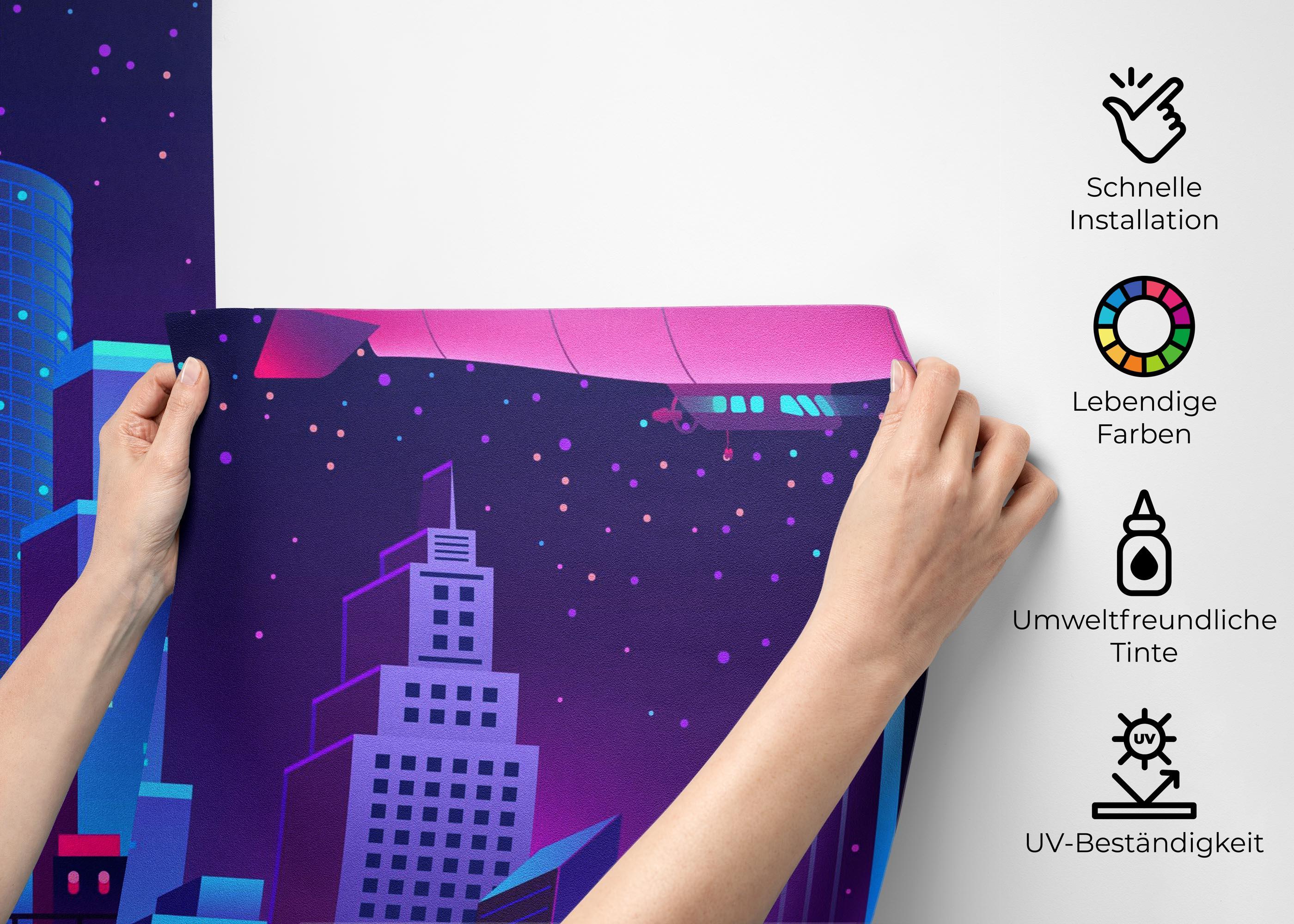 Fototapete Blue Purple Nyc mockup 2