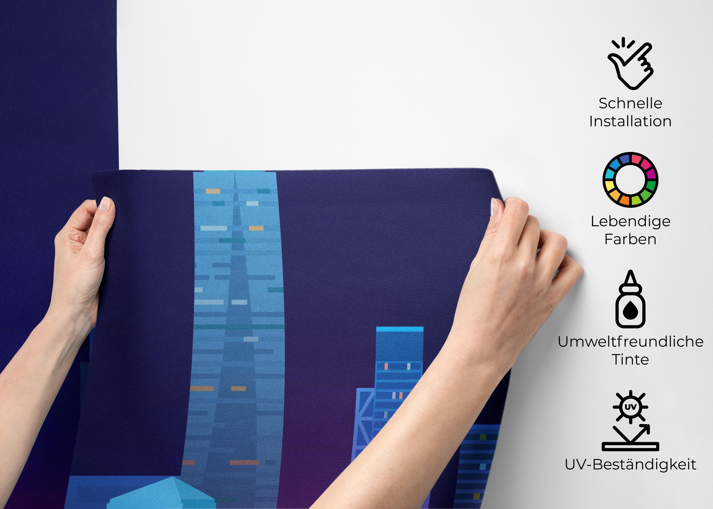 Fototapete Blue Skyline Nyc mockup 2