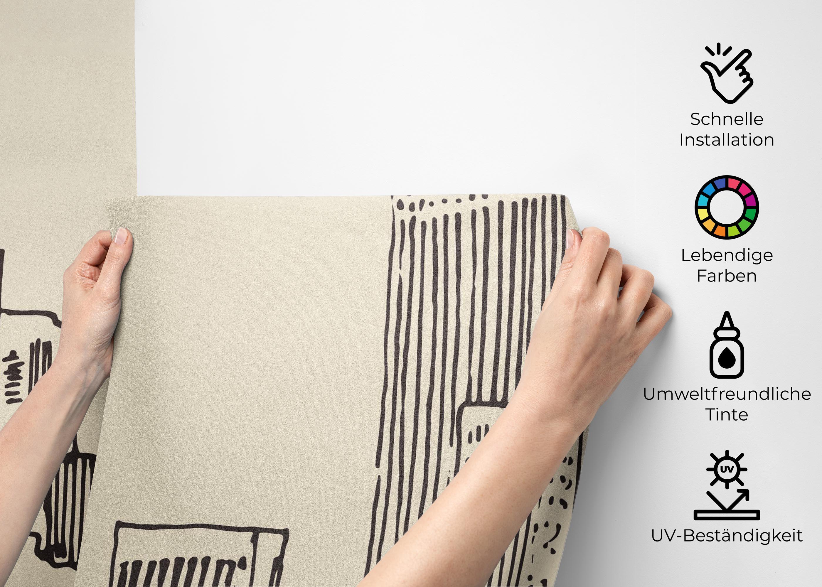 Fototapete Brown Cream Sketch mockup 2