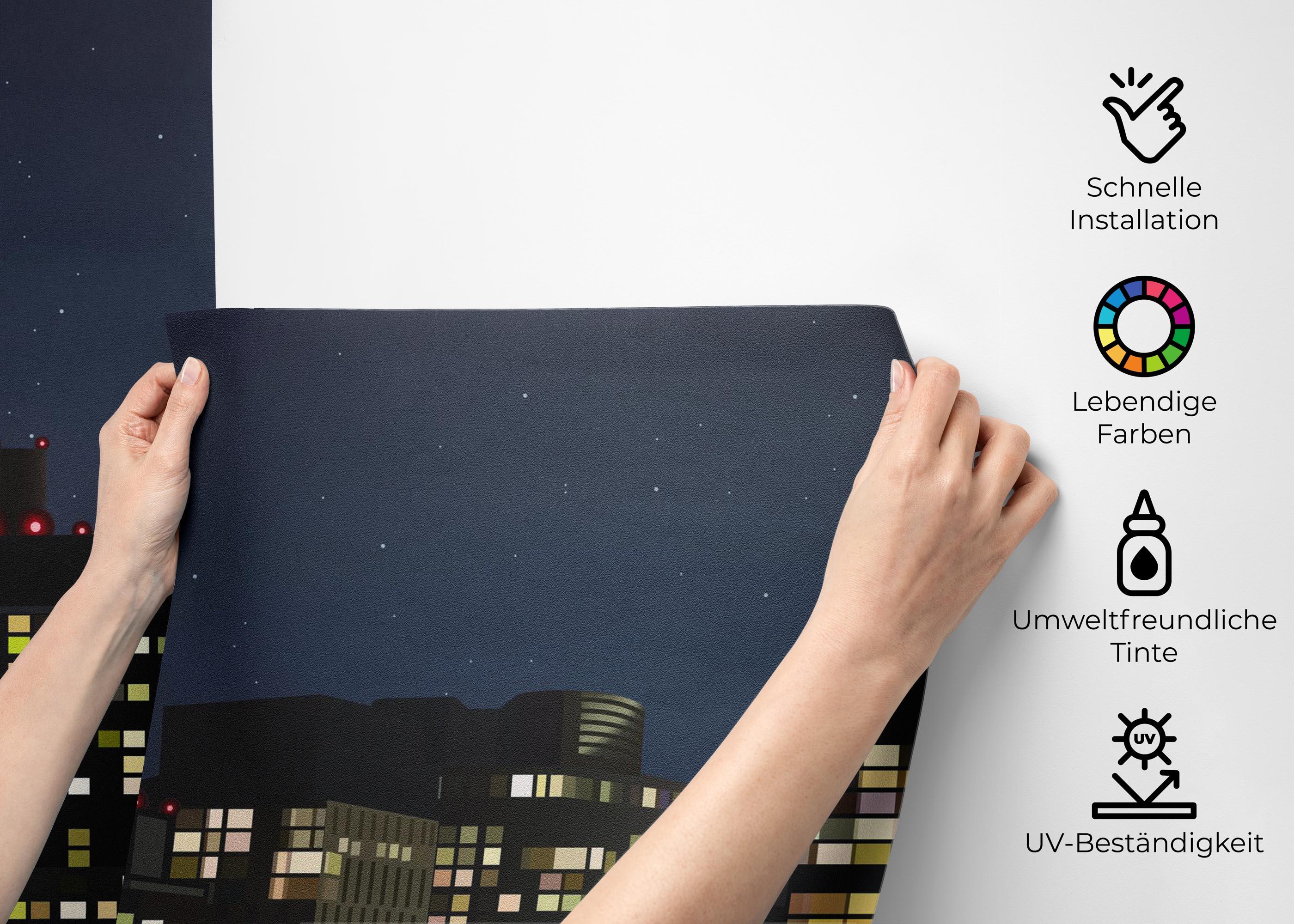 Fototapete City Night Building mockup 2