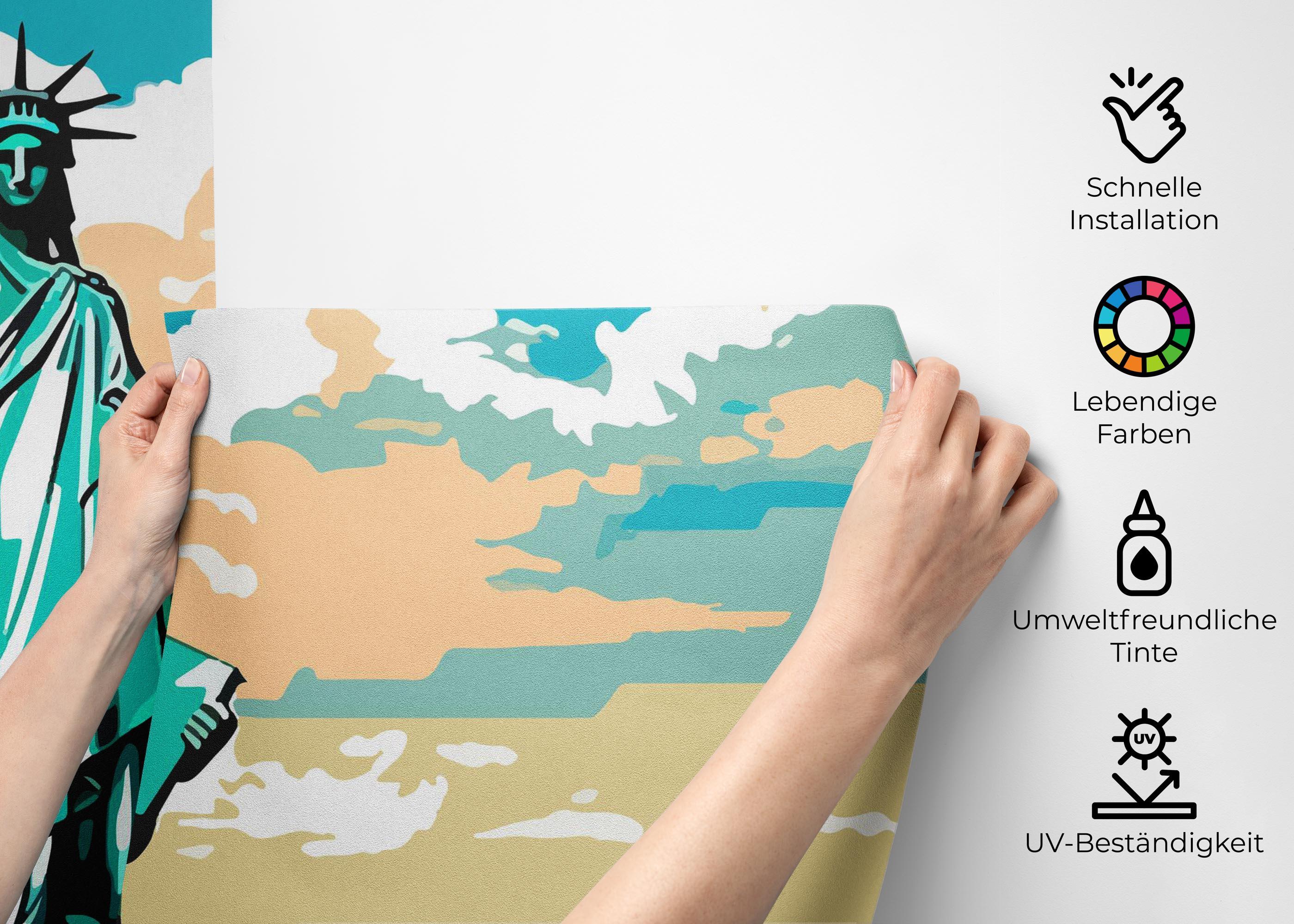 Fototapete Liberty Statue Cartoon mockup 2