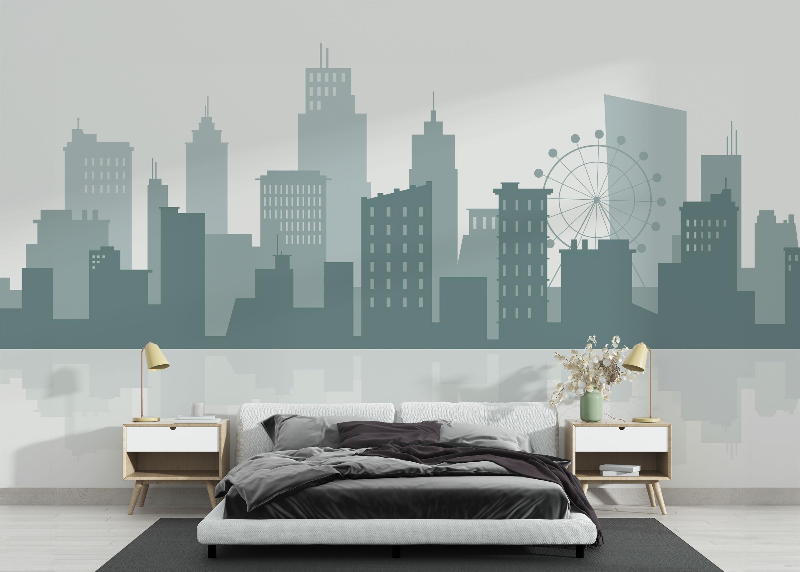 Fototapete Blue Color Nyc mockup 3