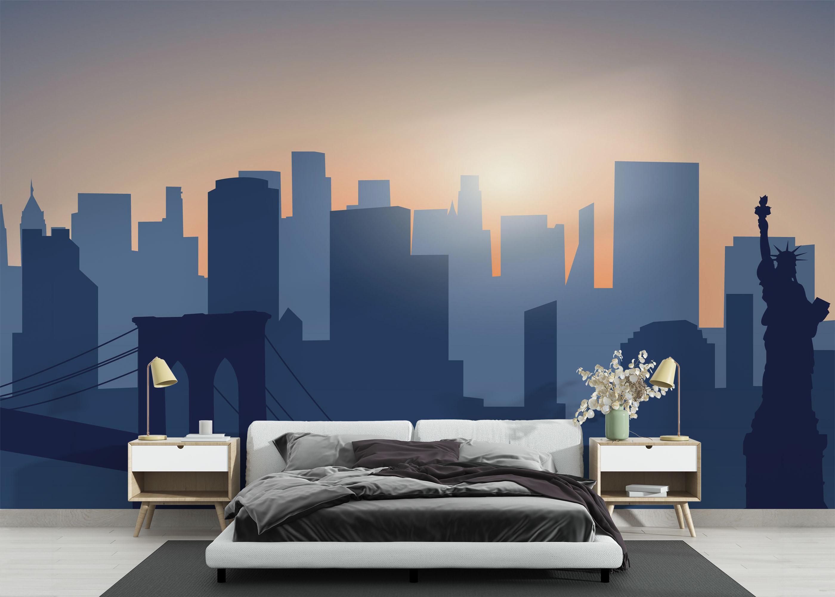 Fototapete Blue New York mockup 3