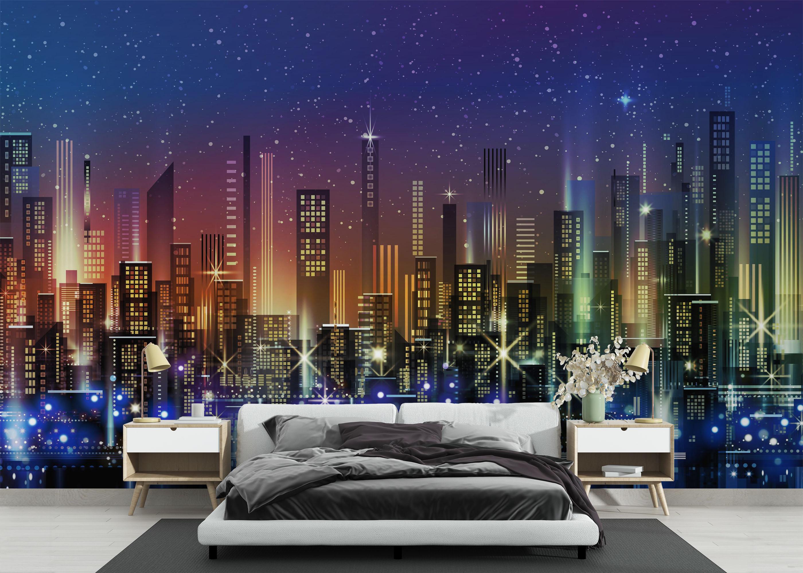 Fototapete Blue Sky City mockup 3