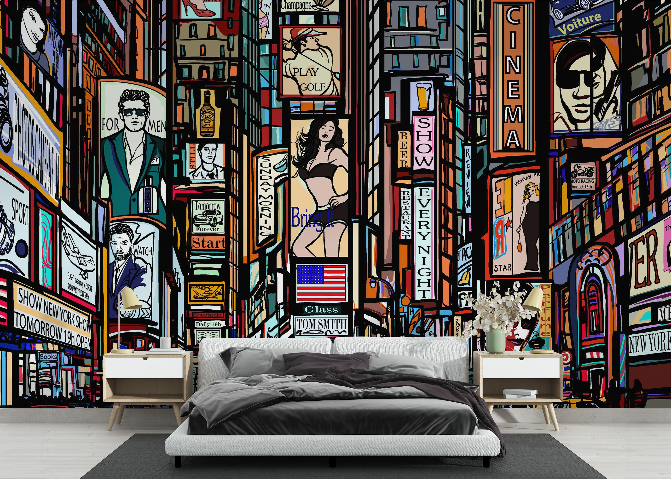 Fototapete Color City New York mockup 3