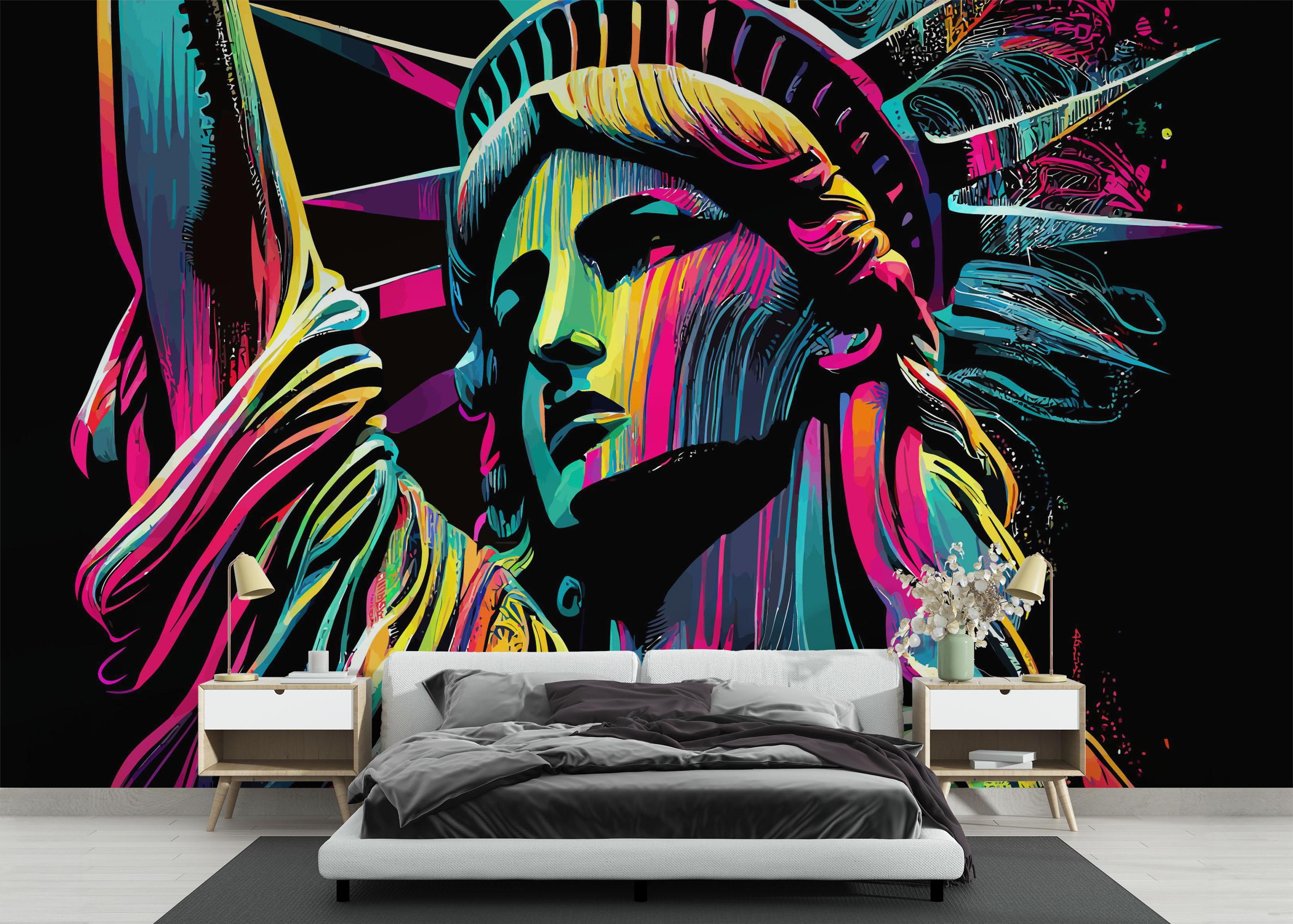 Fototapete Colorful Liberty Statue mockup 3