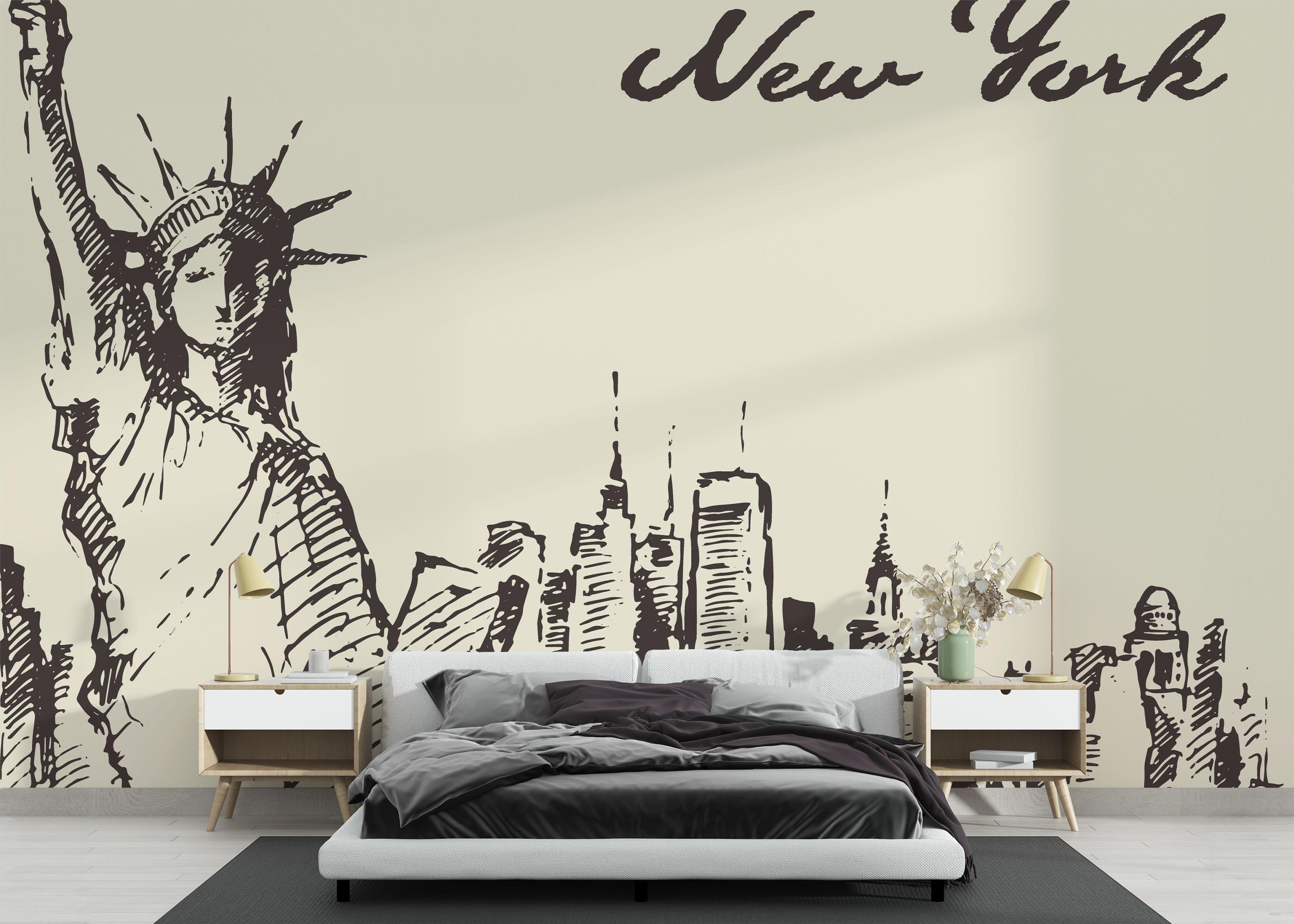 Fototapete Cream New York mockup 3