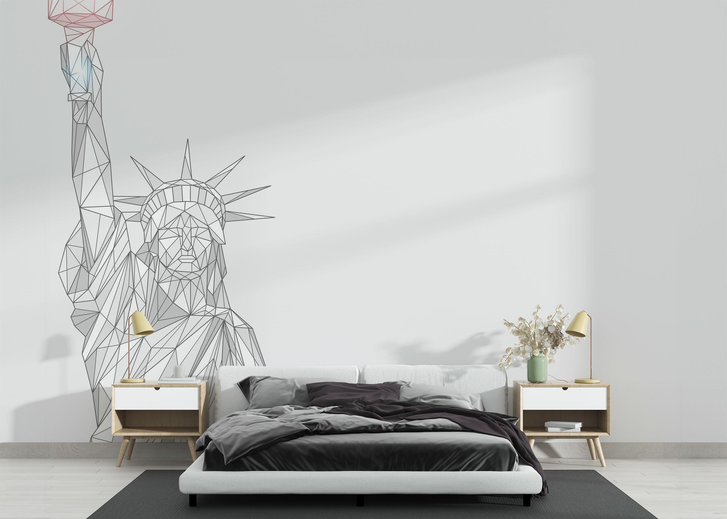 Fototapete Liberty Line Statue mockup 3