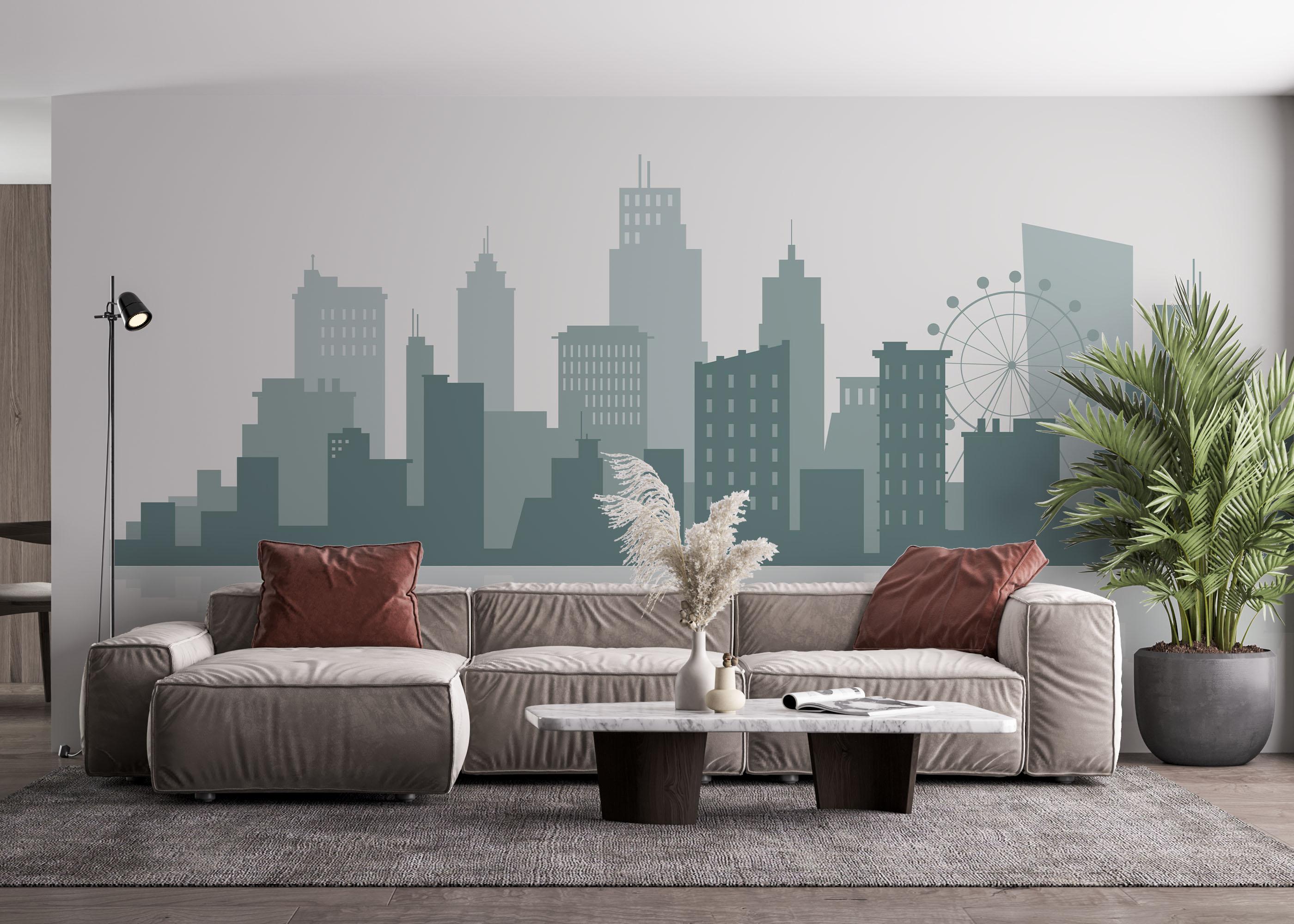 Fototapete Blue Color Nyc mockup 4