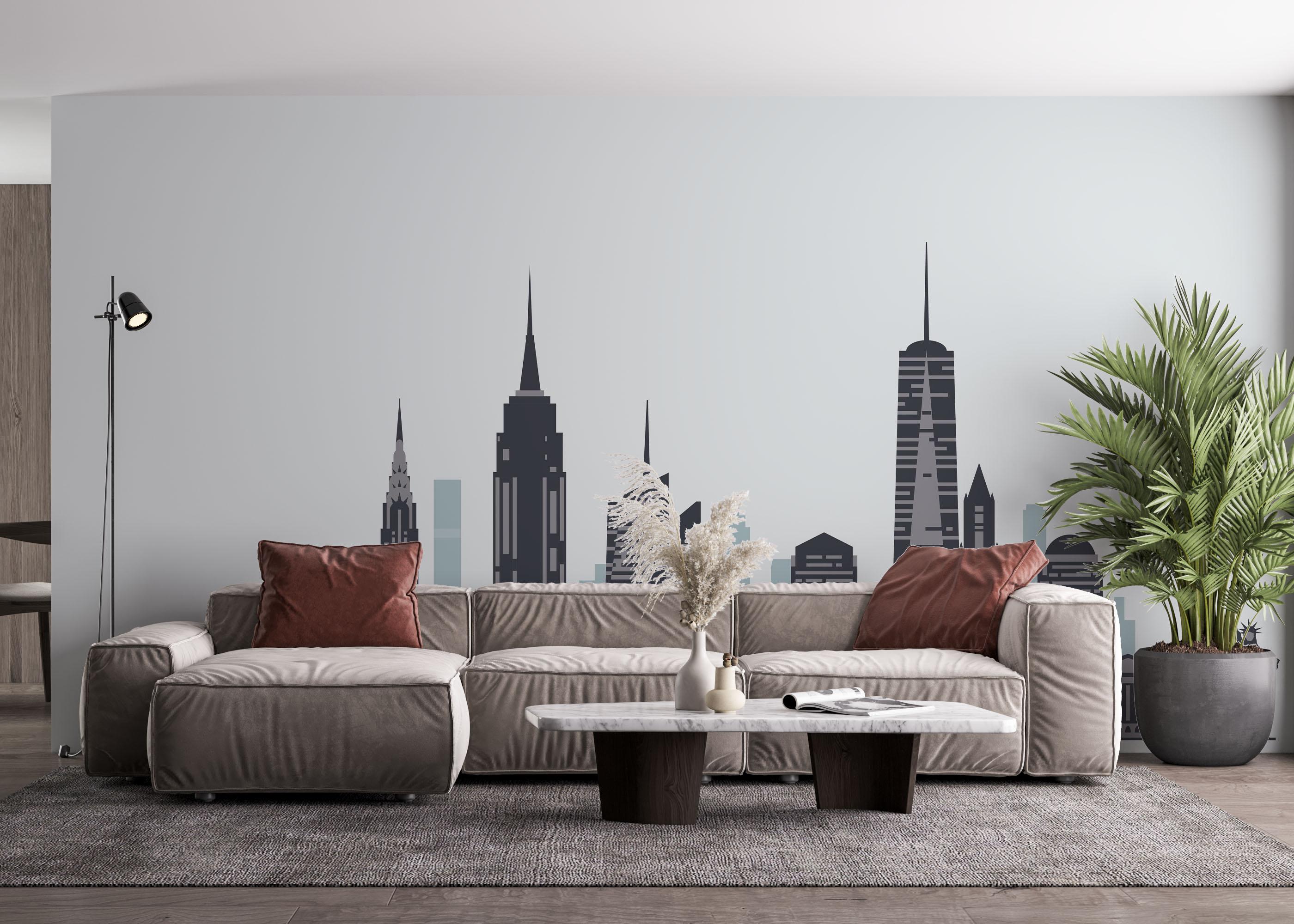 Fototapete Blue Grey New York mockup 4