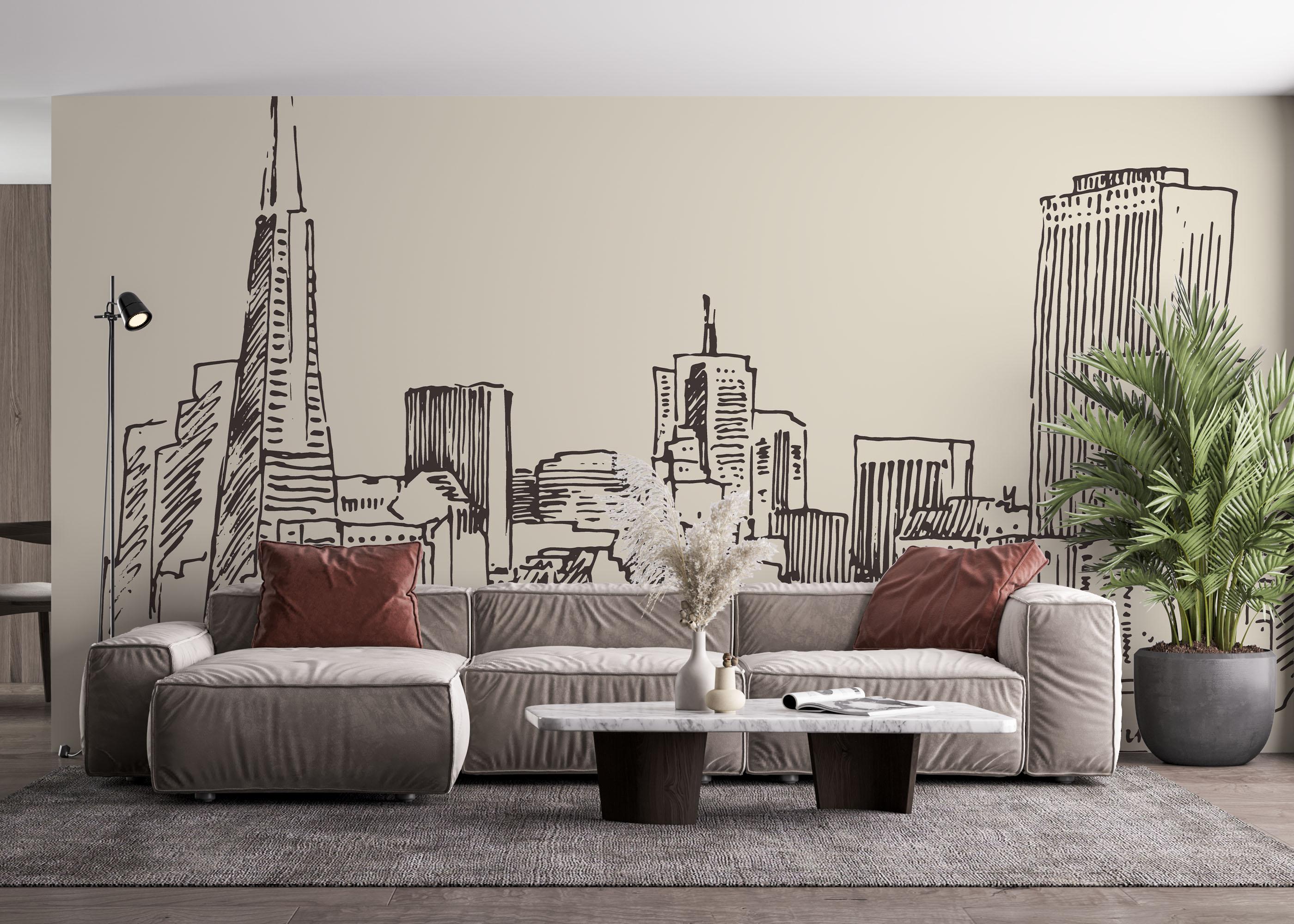 Fototapete Brown Cream Sketch mockup 4