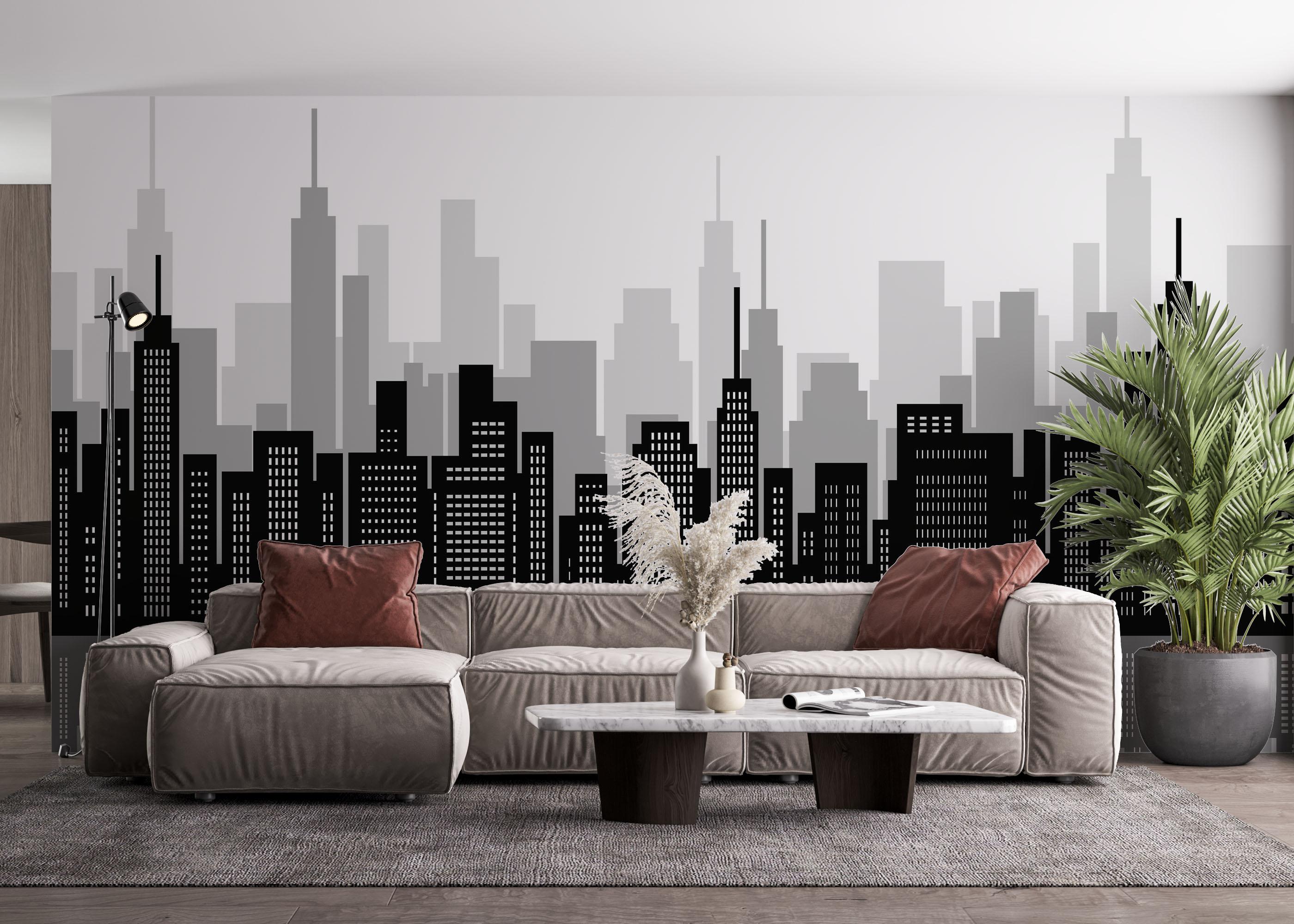 Fototapete Buildings River mockup 4