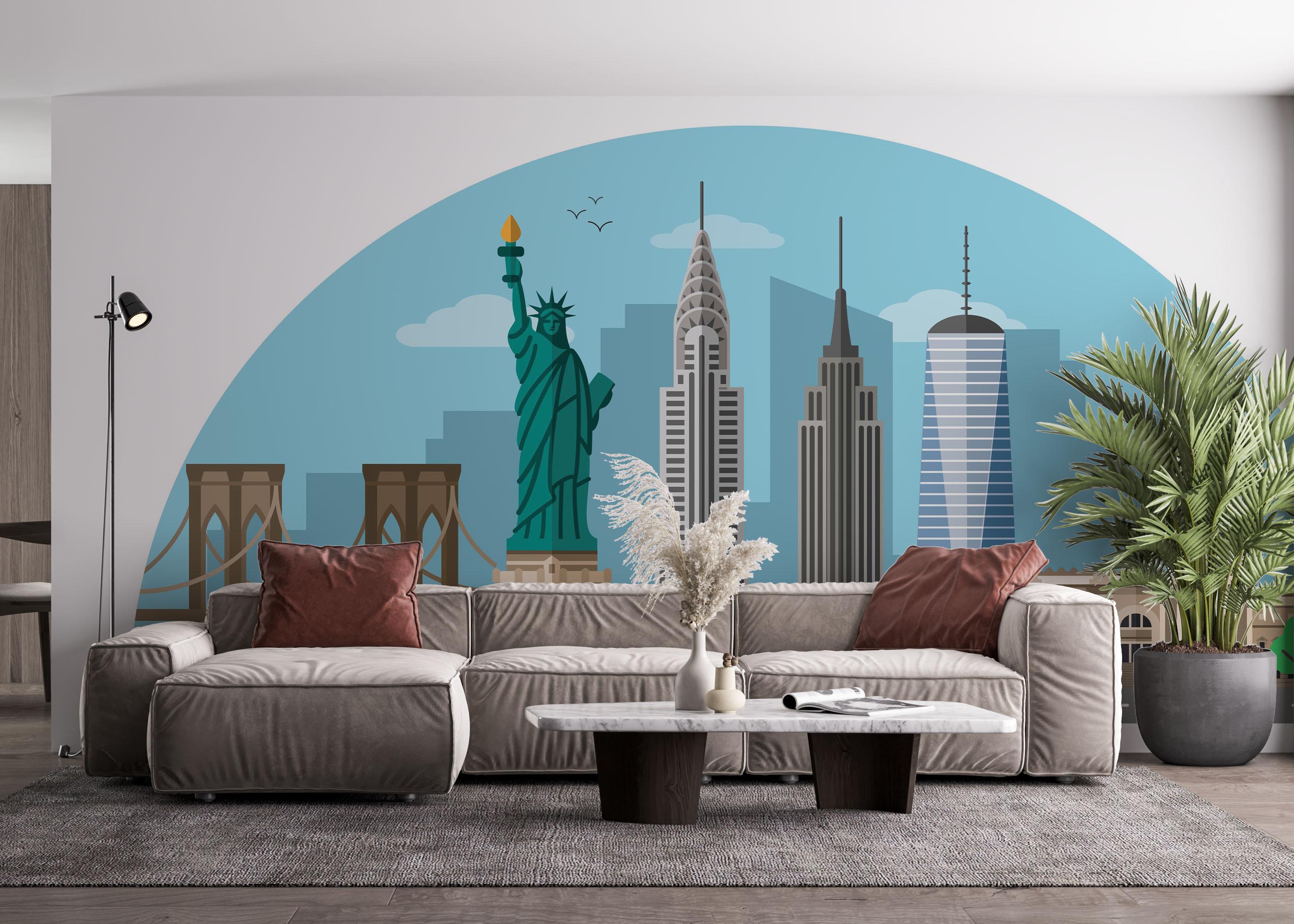 Fototapete Circle New York mockup 4