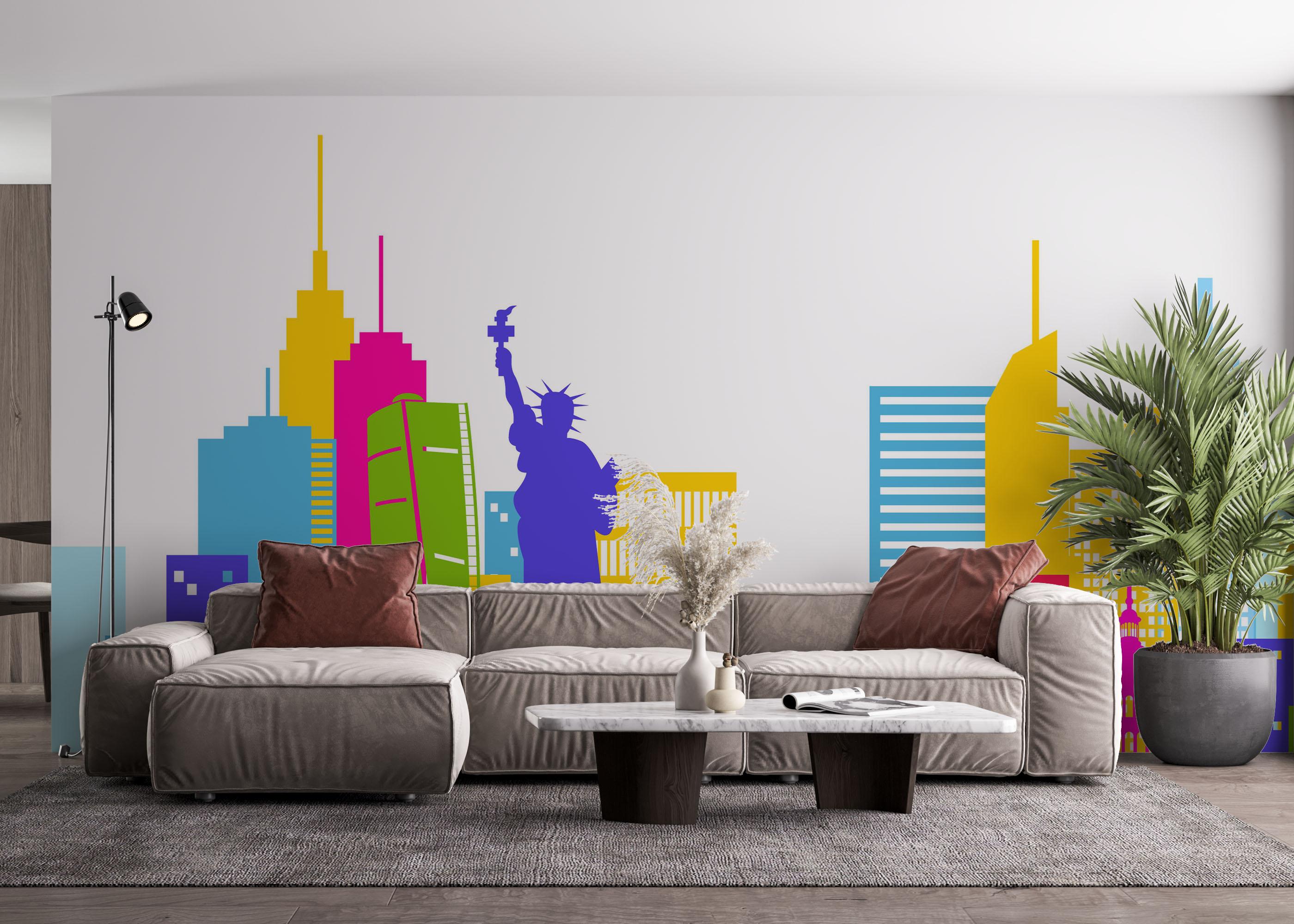 Fototapete Colorful Nyc mockup 4