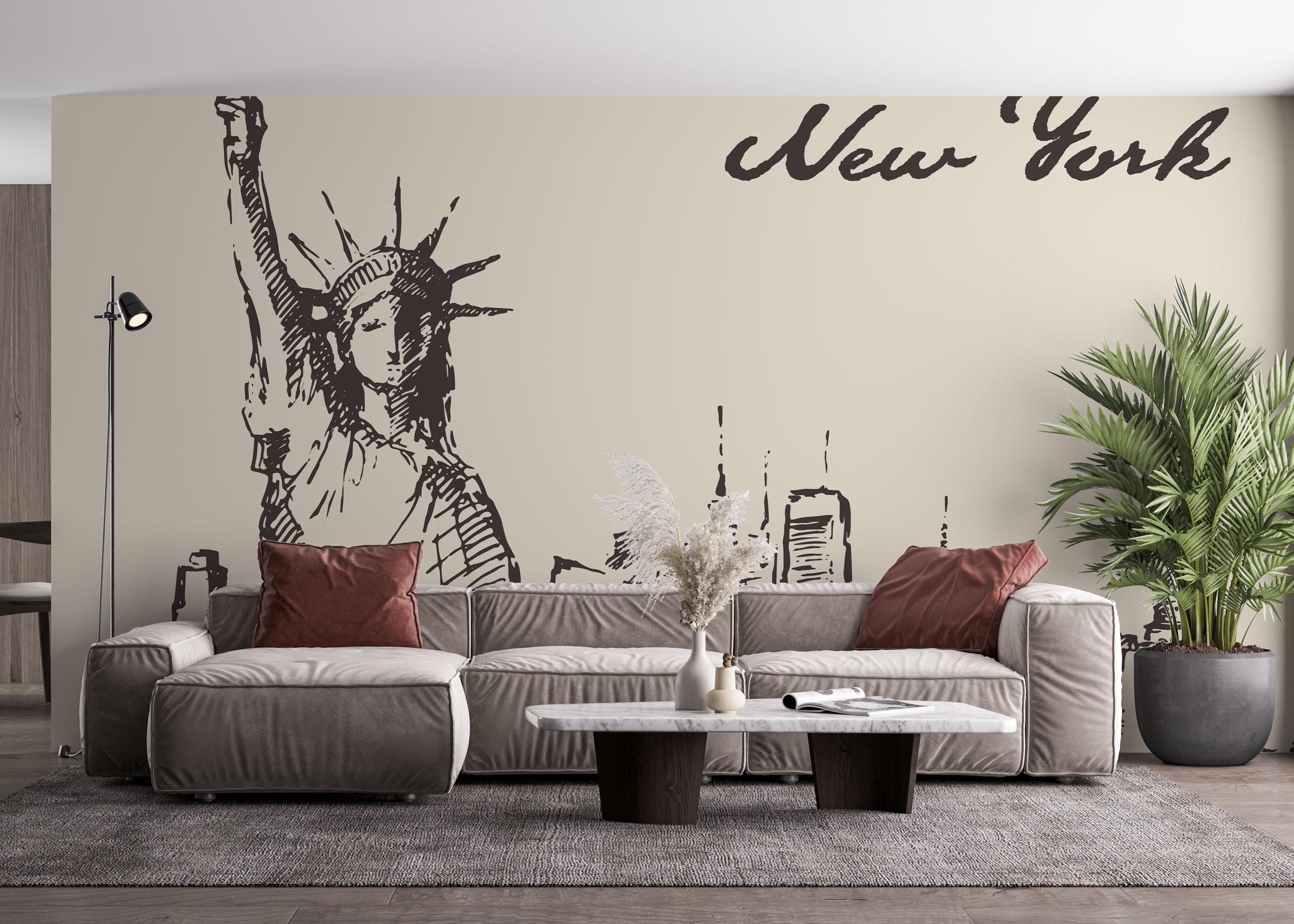 Fototapete Cream New York mockup 4