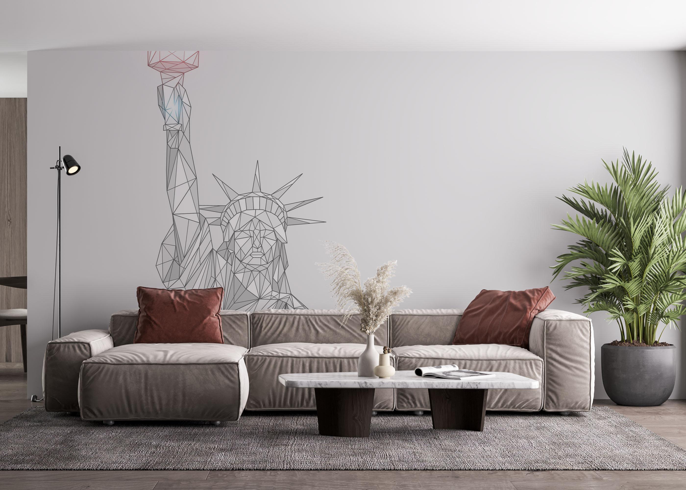 Fototapete Liberty Line Statue mockup 4