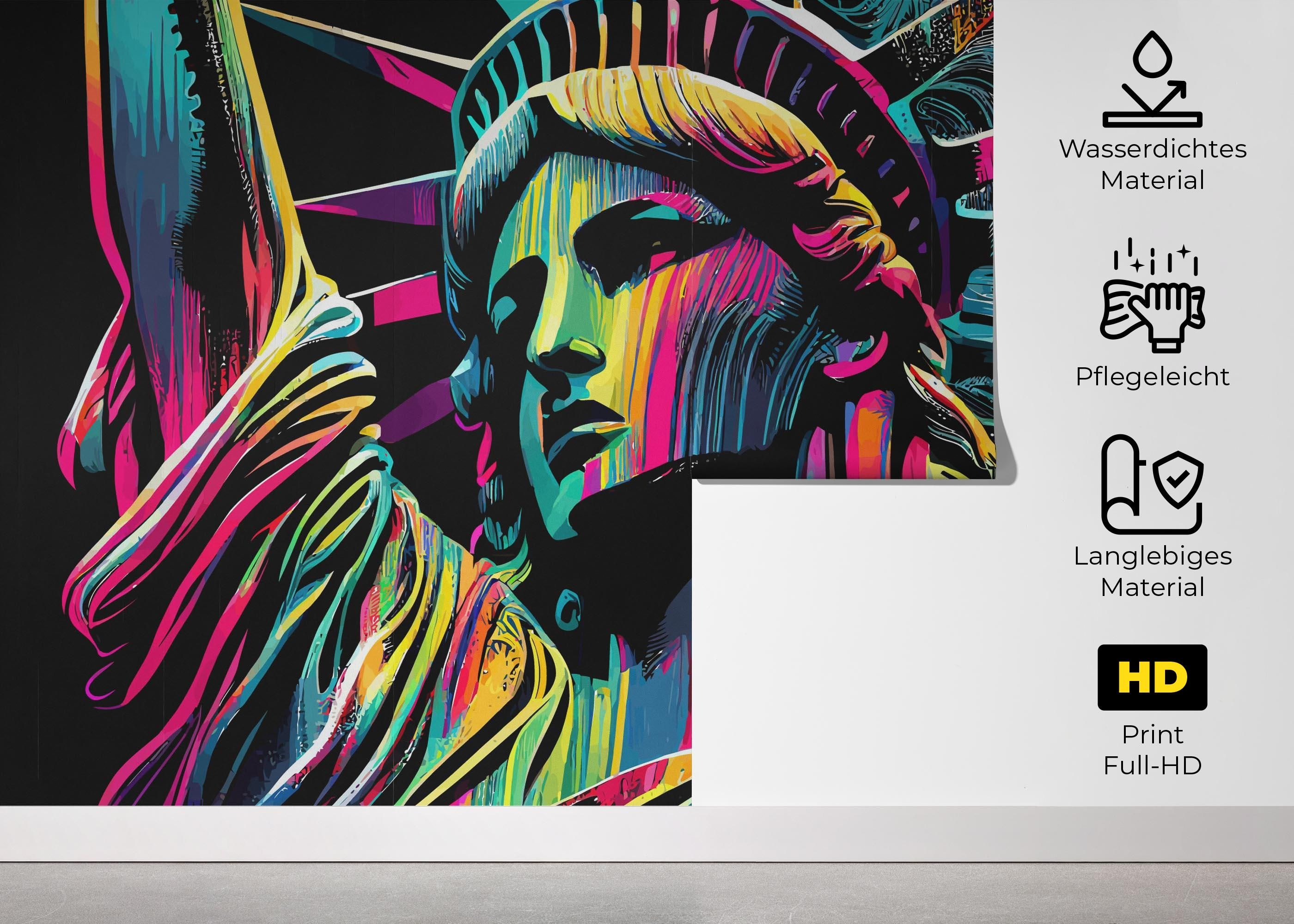 Colorful Liberty Statue mockup 5