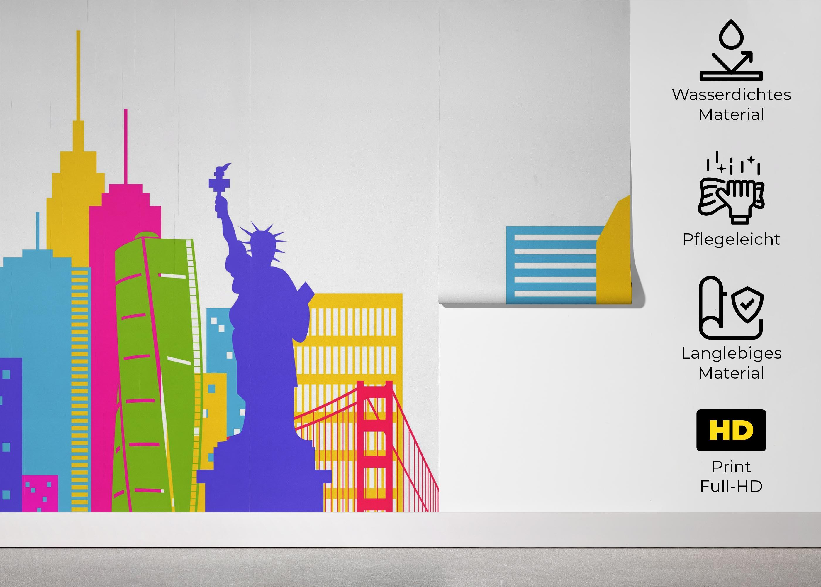 Fototapete Colorful Nyc mockup 5
