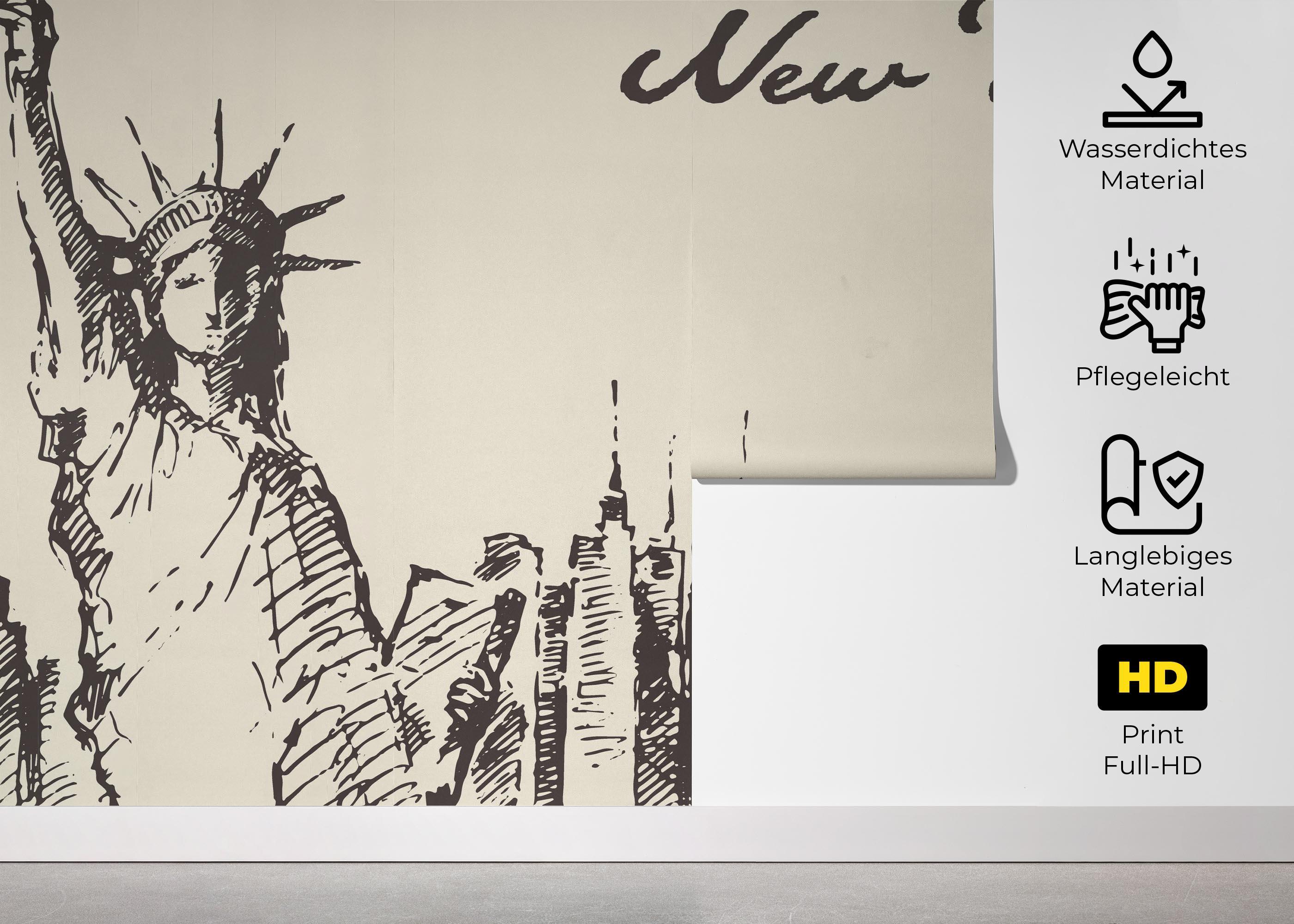 Fototapete Cream New York mockup 5