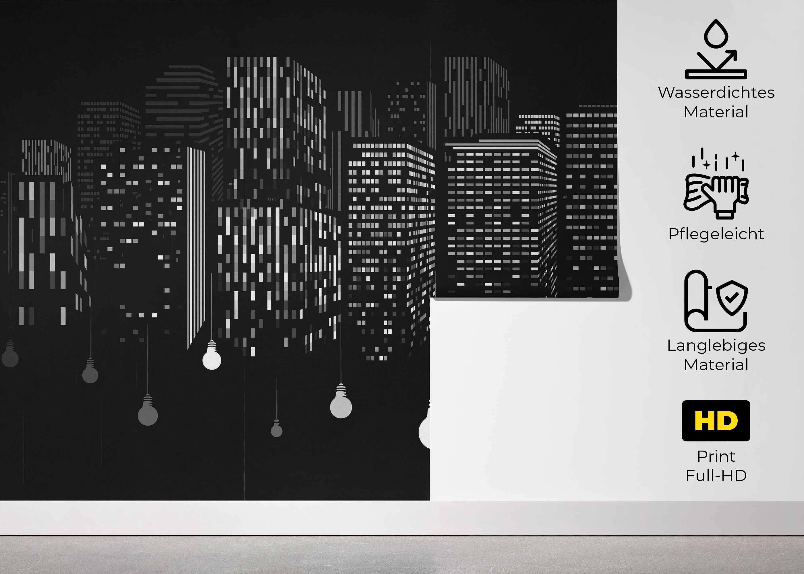 Fototapete Falling Lights Art mockup 5