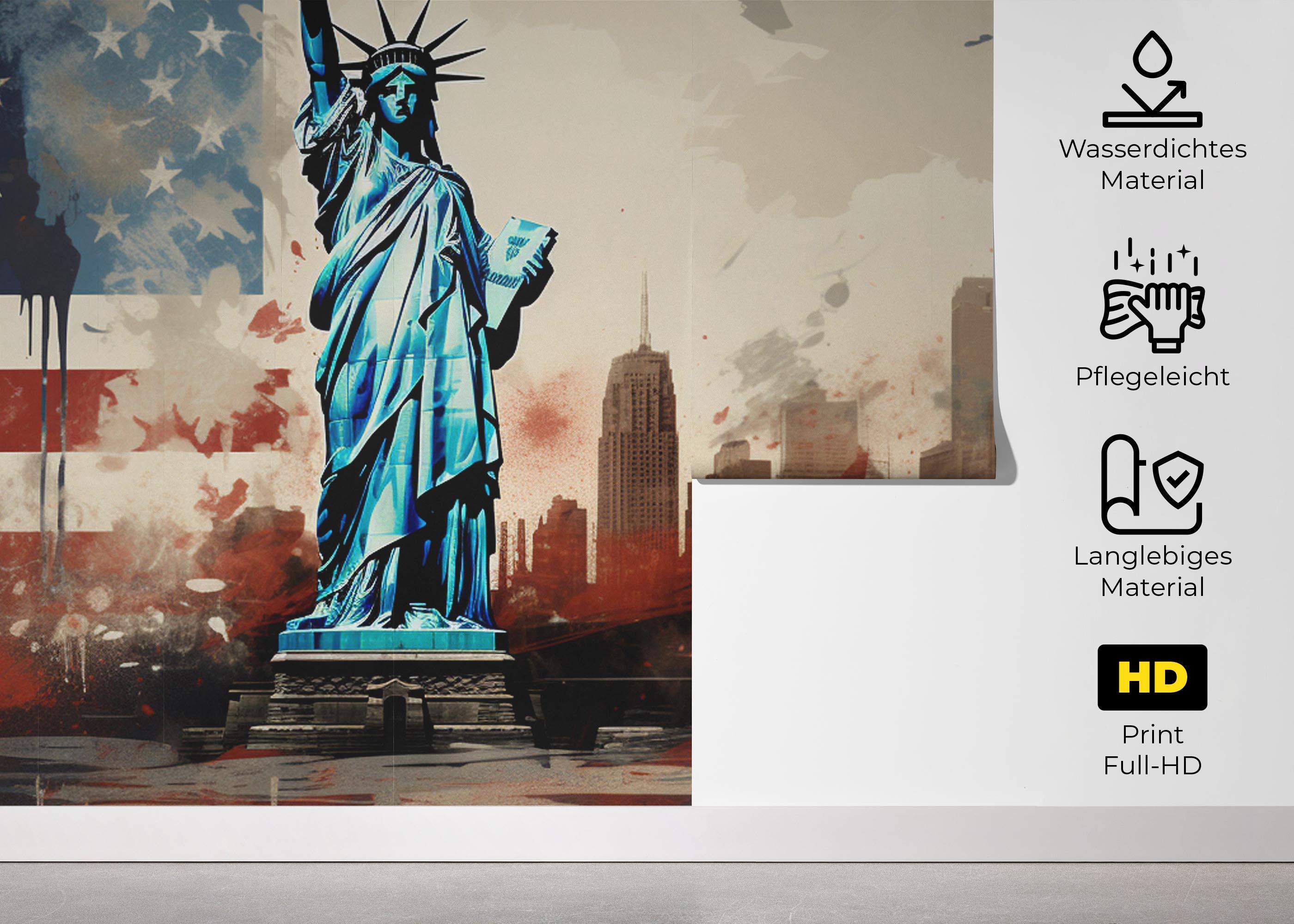 Fototapete United States Statue mockup 5
