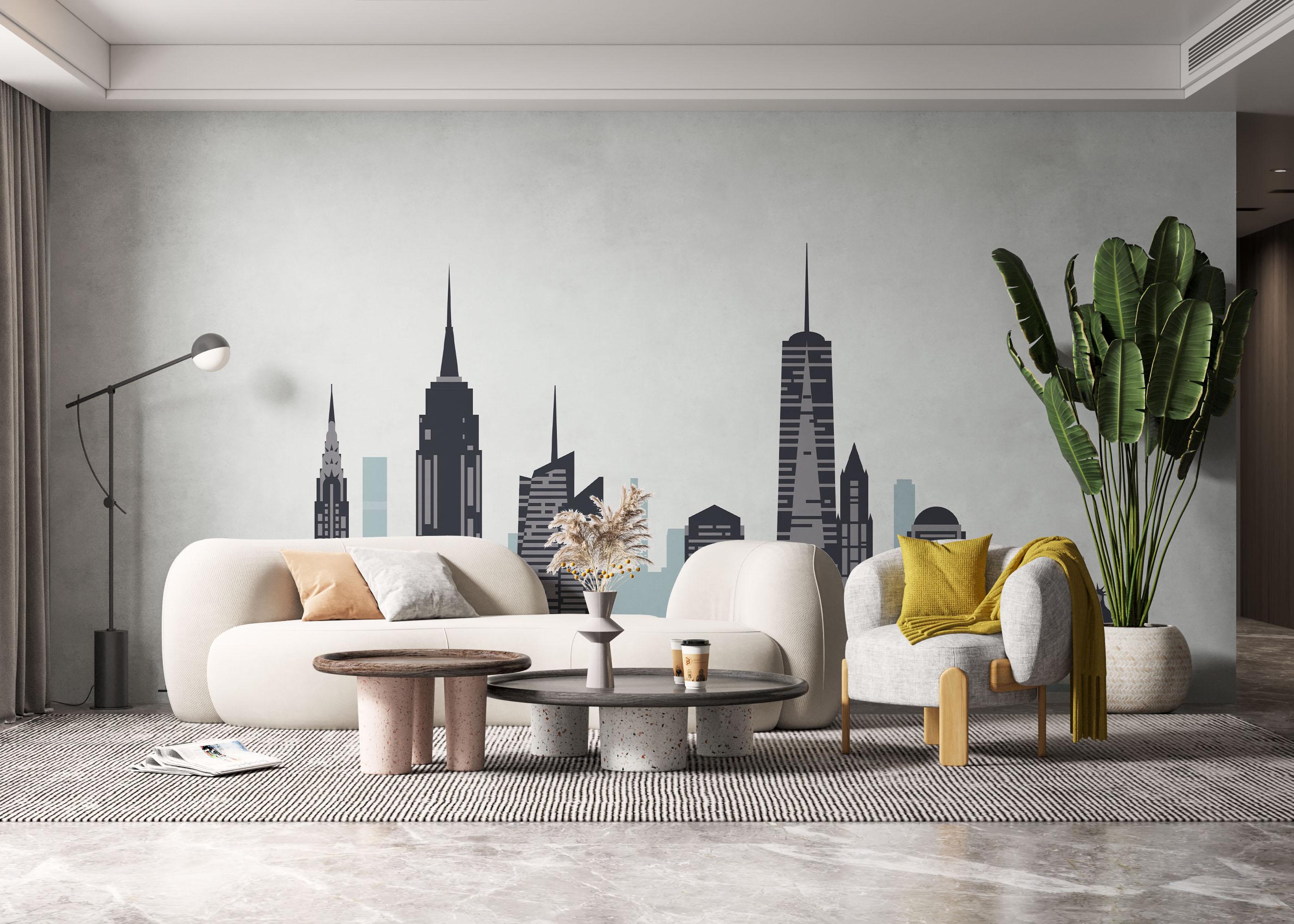 Fototapete Blue Grey New York mockup 6