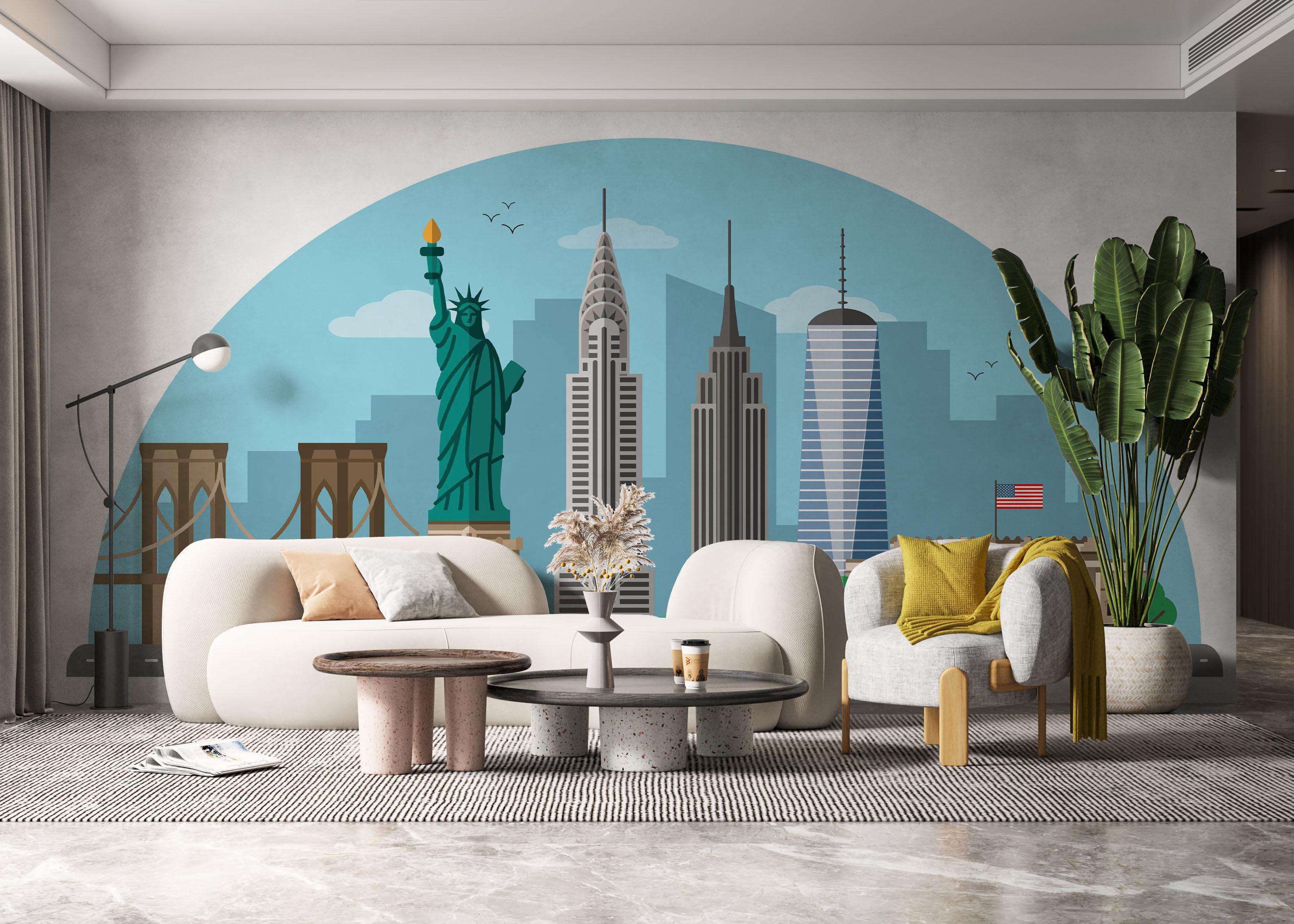 Fototapete Circle New York mockup 6