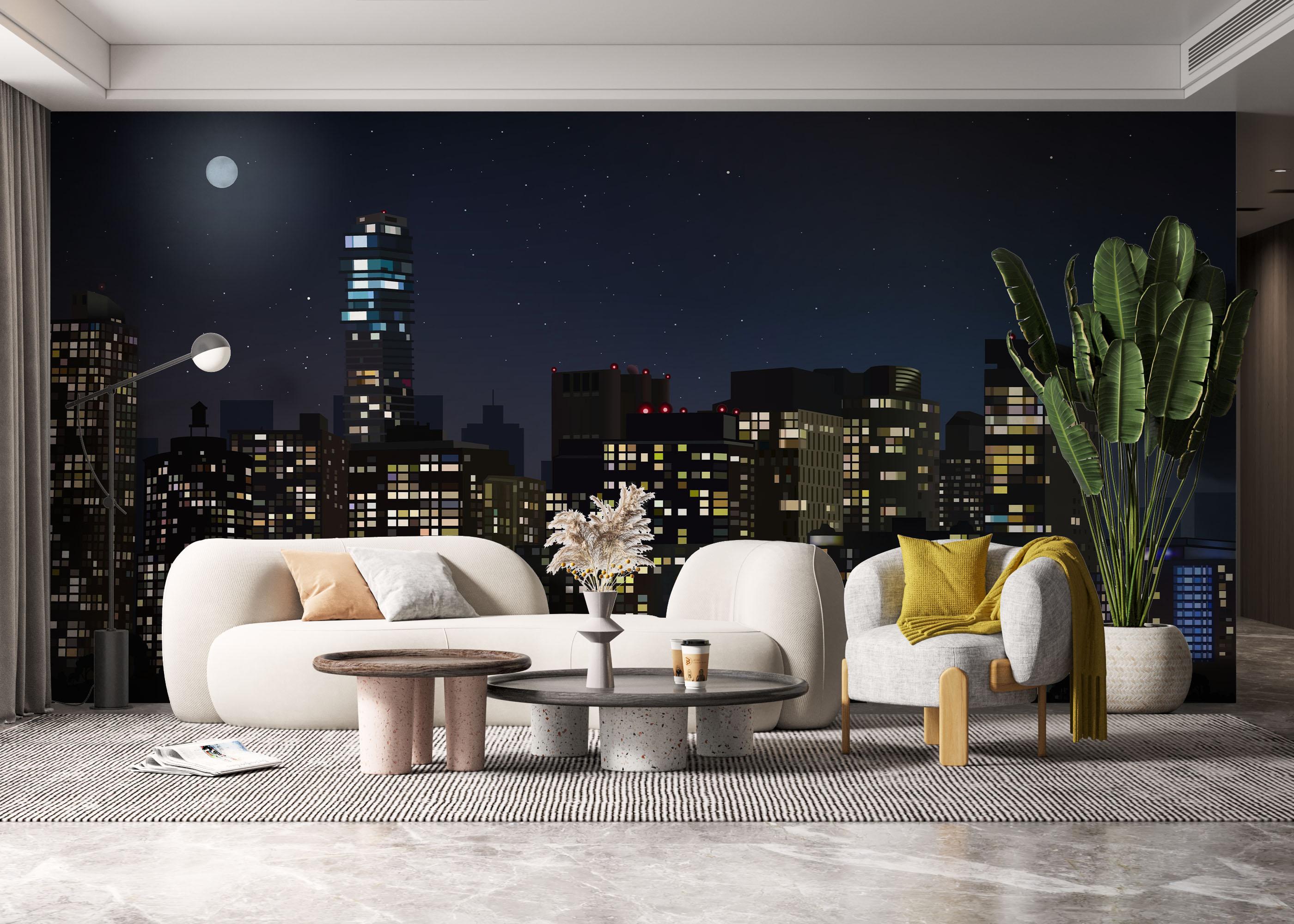 Fototapete City Night Building mockup 6