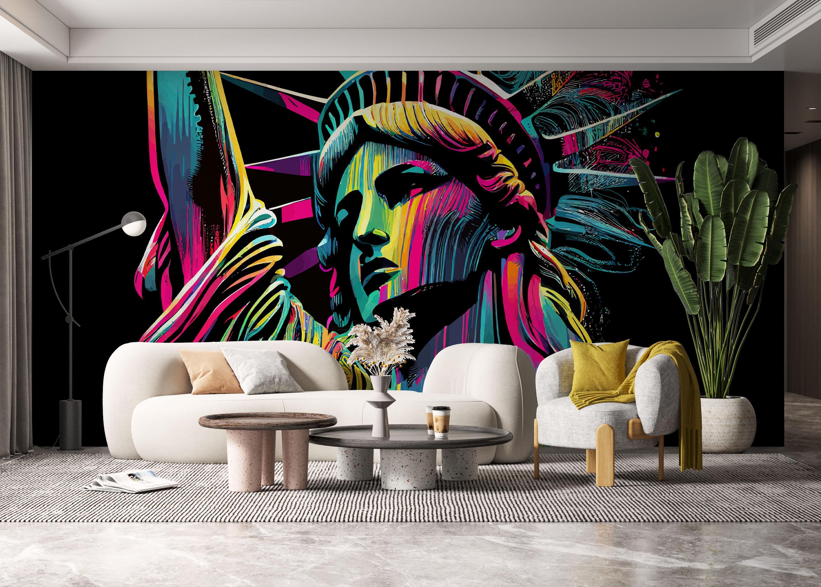 Fototapete Colorful Liberty Statue mockup 6