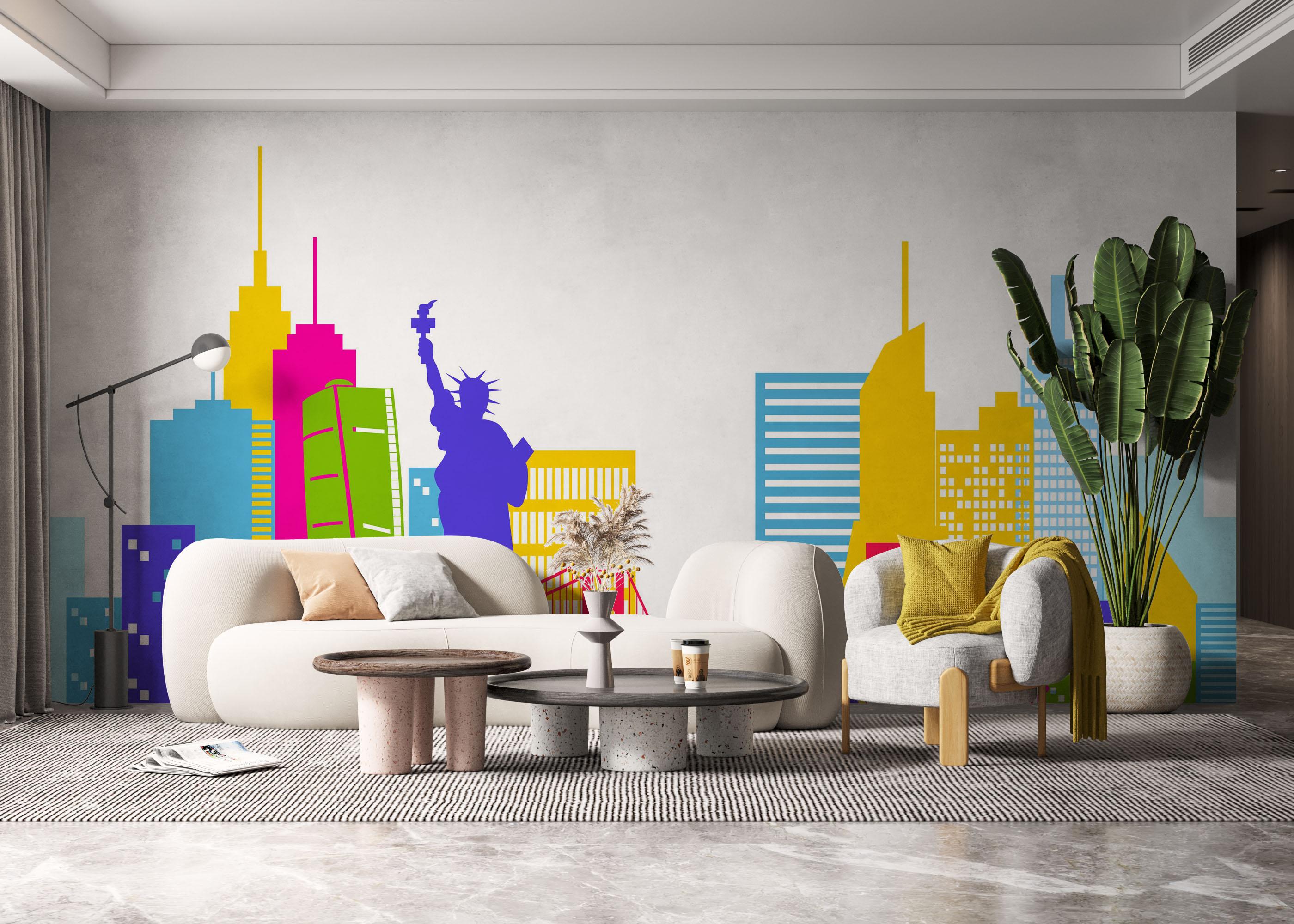 Fototapete Colorful Nyc mockup 6