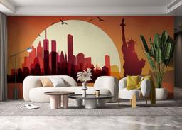 Liberty Statue Sunset mockup 6